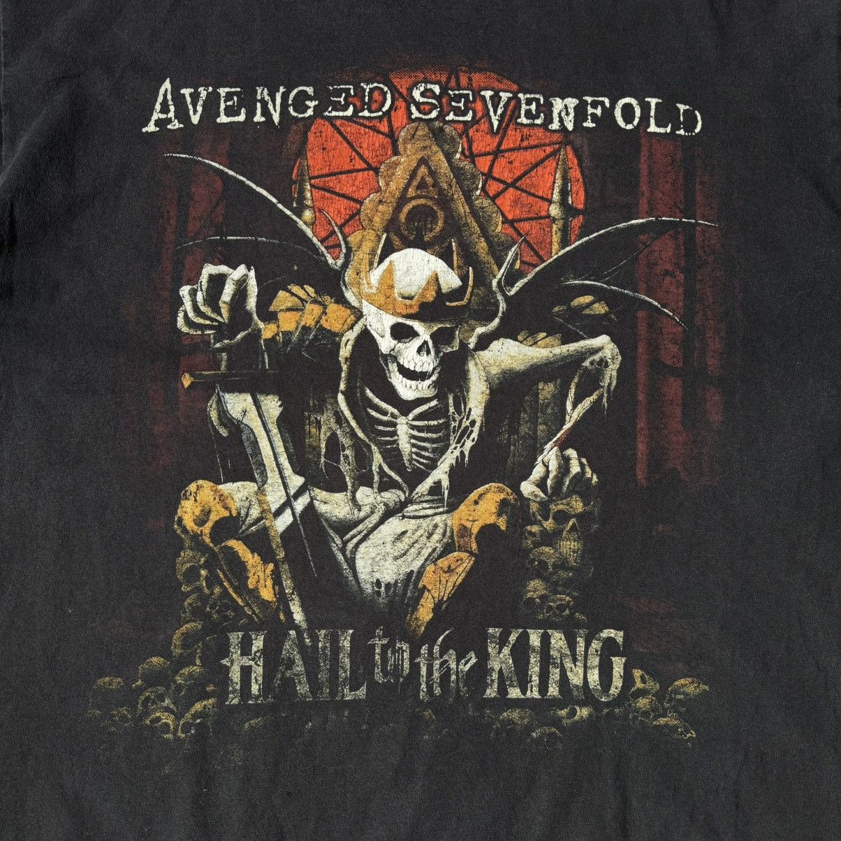 Band Tees Vintage Avenged Sevenfold HAIL TO THE KING Washed Distressed Size US M / EU 48-50 / 2 - 8 Thumbnail