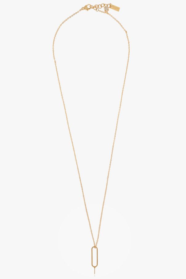 Saint Laurent Paris o1b1hav111124 Size: OS / Sim Key Necklace in Metal in Gold Size ONE SIZE - 3 Thumbnail