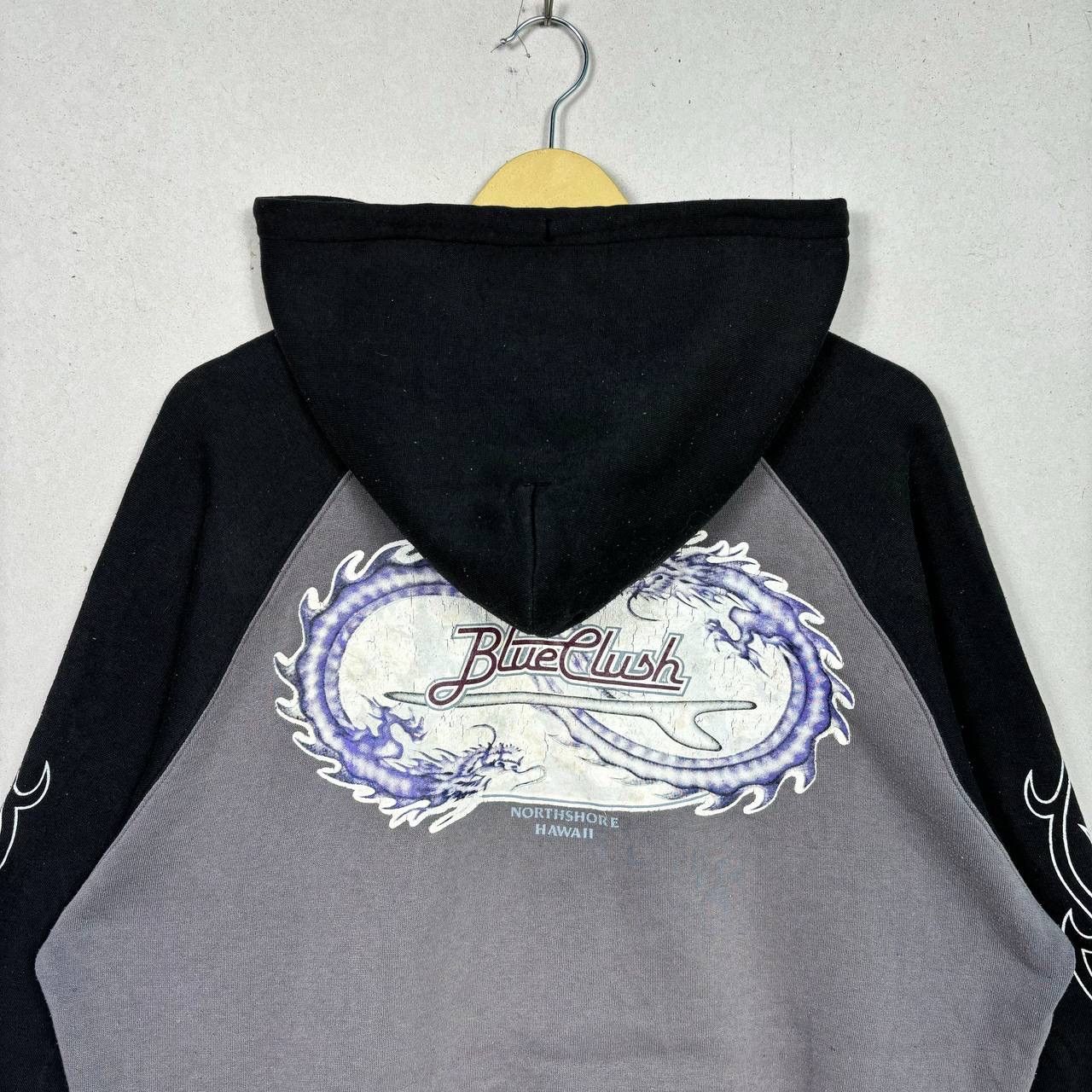 Japanese Brand Vintage Y2K Grass Hither Blue Crush Dragon Graphic Hoodie Size US L / EU 52-54 / 3 - 3 Thumbnail