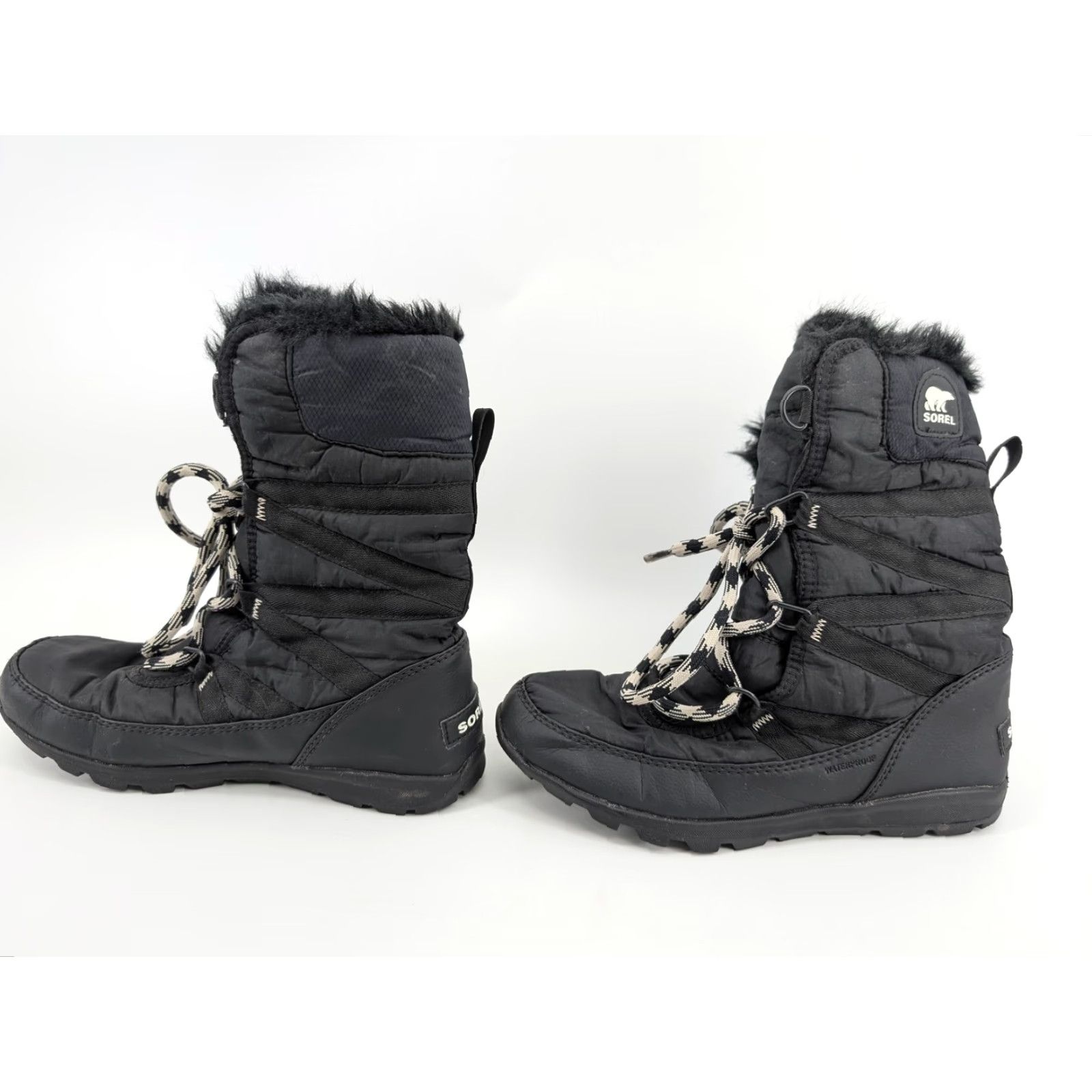 SOREL Sorel Womens Snow Boots Mid Calf Waterproof Insulated Lace Up Black Faux Fur Winter Outdoor Size 6.5 Size US 7 / IT 37 - 5 Thumbnail