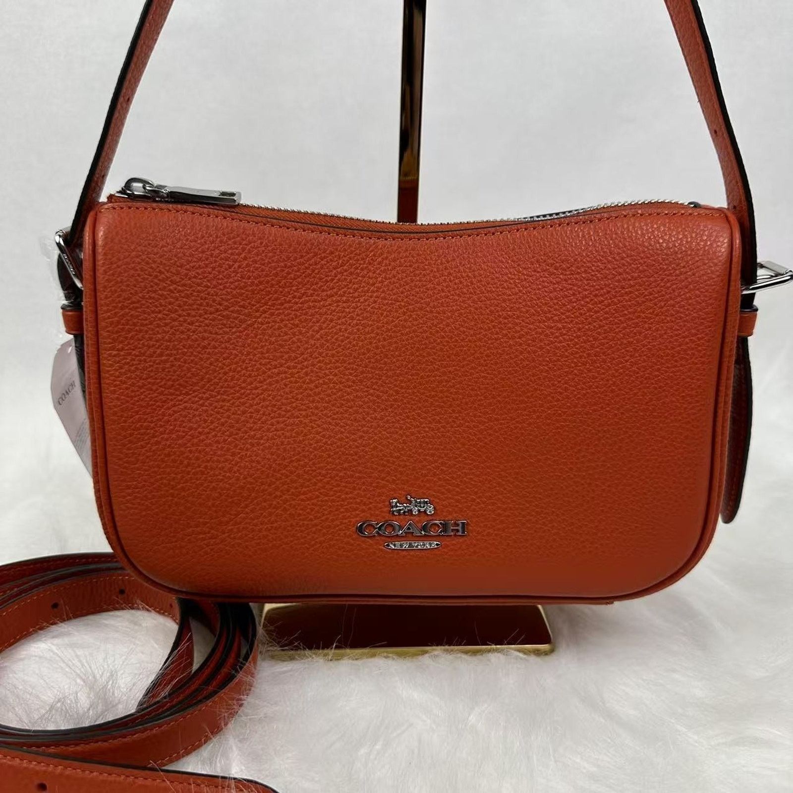 Coach Coach Kailey Shoulder/Crossbody Bag In Leather/Deep Orange Size ONE SIZE - 2 Thumbnail