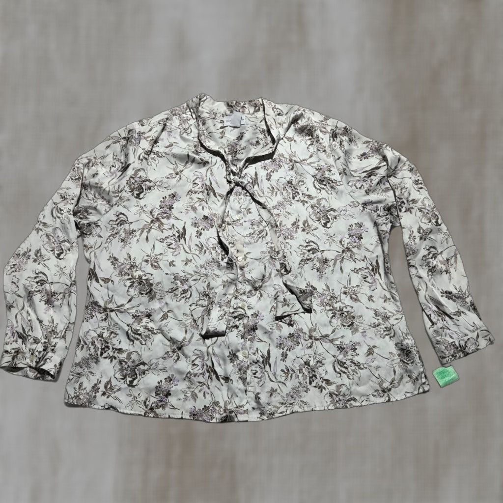 Vintage Jaclyn Smith Shirt Button Floral White Women's Plus Size 24W Size 4XL / US 24-26 - 1 Thumbnail
