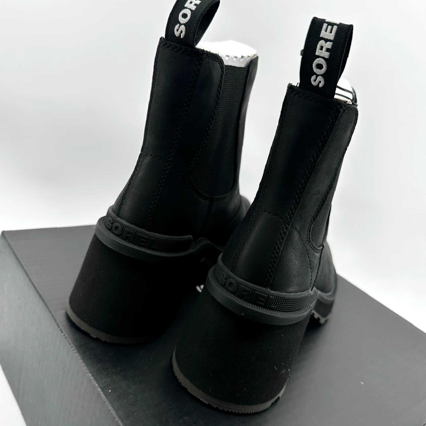 SOREL Sorel Chelsea Boots Black Leather Waterproof Womens Size 9.5 Hi-Line Heel Size US 10 / IT 40 - 5 Thumbnail