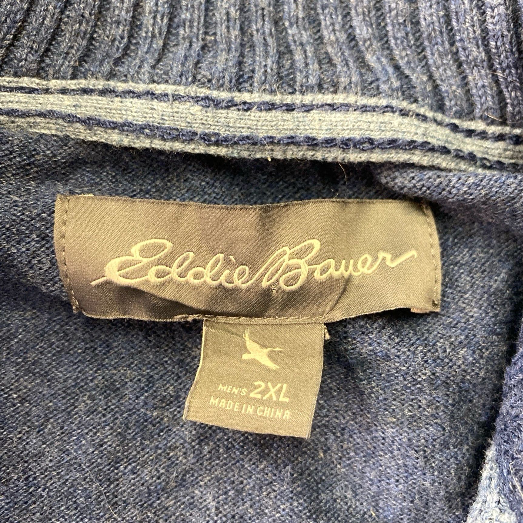 Eddie Bauer Eddie Bauer Men's 1/4 Zip Pullover Sweater 2XL Blue Size US XXL / EU 58 / 5 - 3 Thumbnail