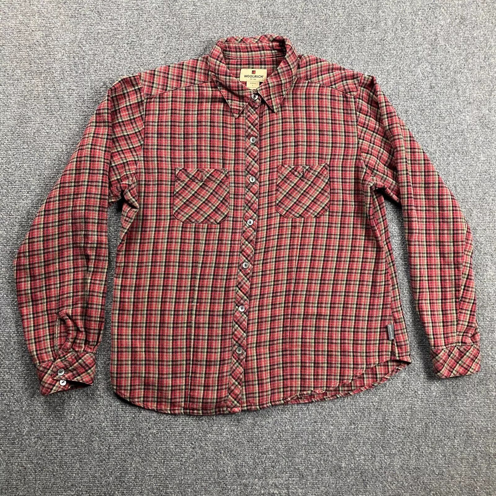 Other Woolrich Flannel Shirt Womens Large Red Plaid Button Up Size L / US 10 / IT 46 - 1 Thumbnail
