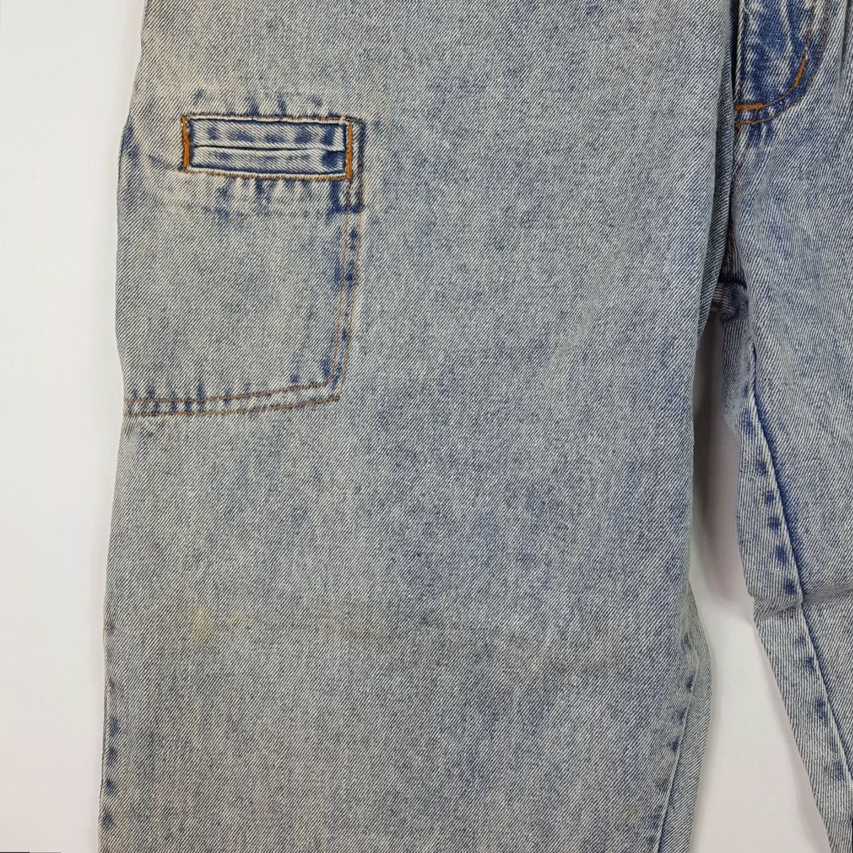 Vintage VINTAGE Indigo Jeans Acid Wash High Rise 34x31 Tapered Relaxed Denim Blue 80s 90s Women’s Pockets Rise: High Inseam: 31” Size 24" / US 00 / IT 34 - 2 Thumbnail
