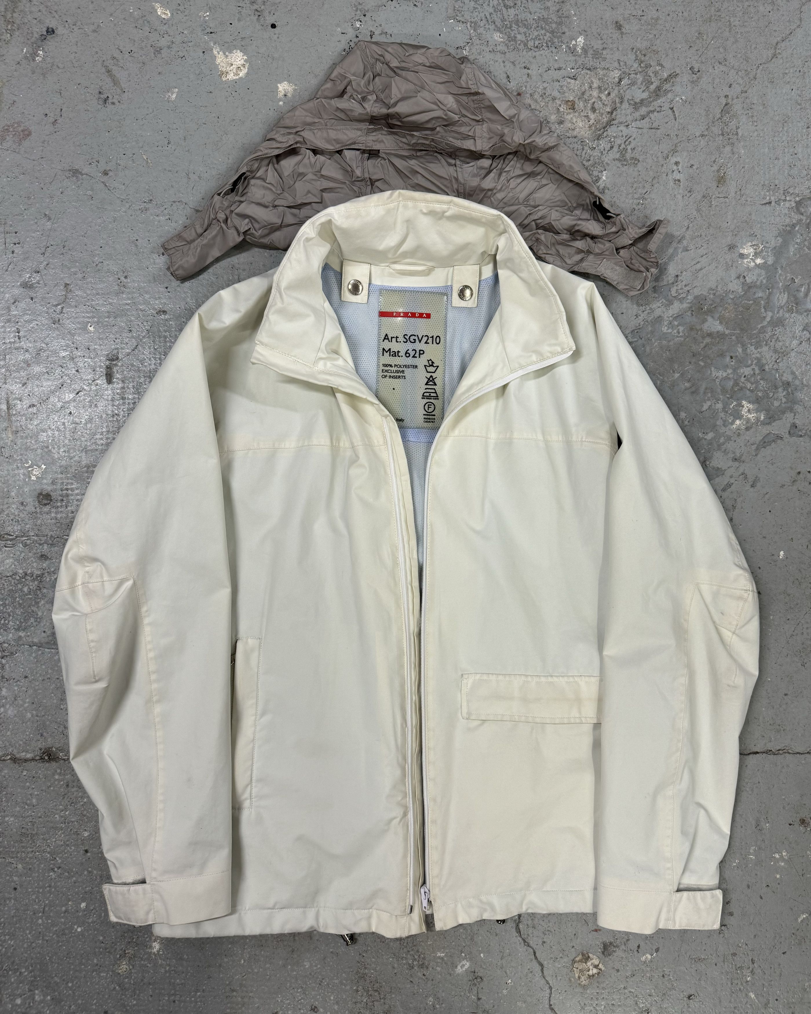 SS2000 Prada White Sport Convertible Jacket/Bag