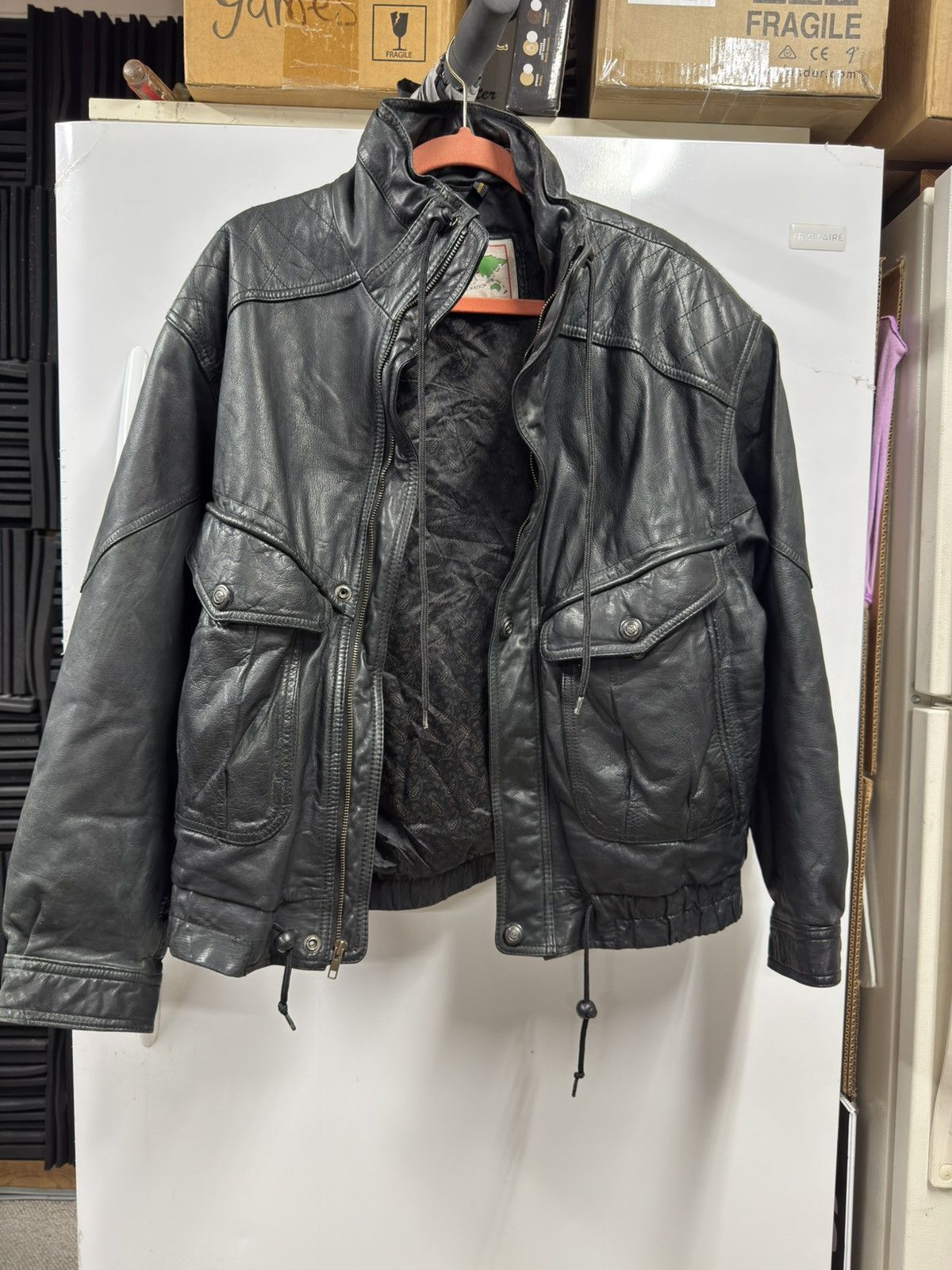 Other 100% genuine leather Black leather bomber jacket Size US XL / EU 56 / 4 - 2 Thumbnail