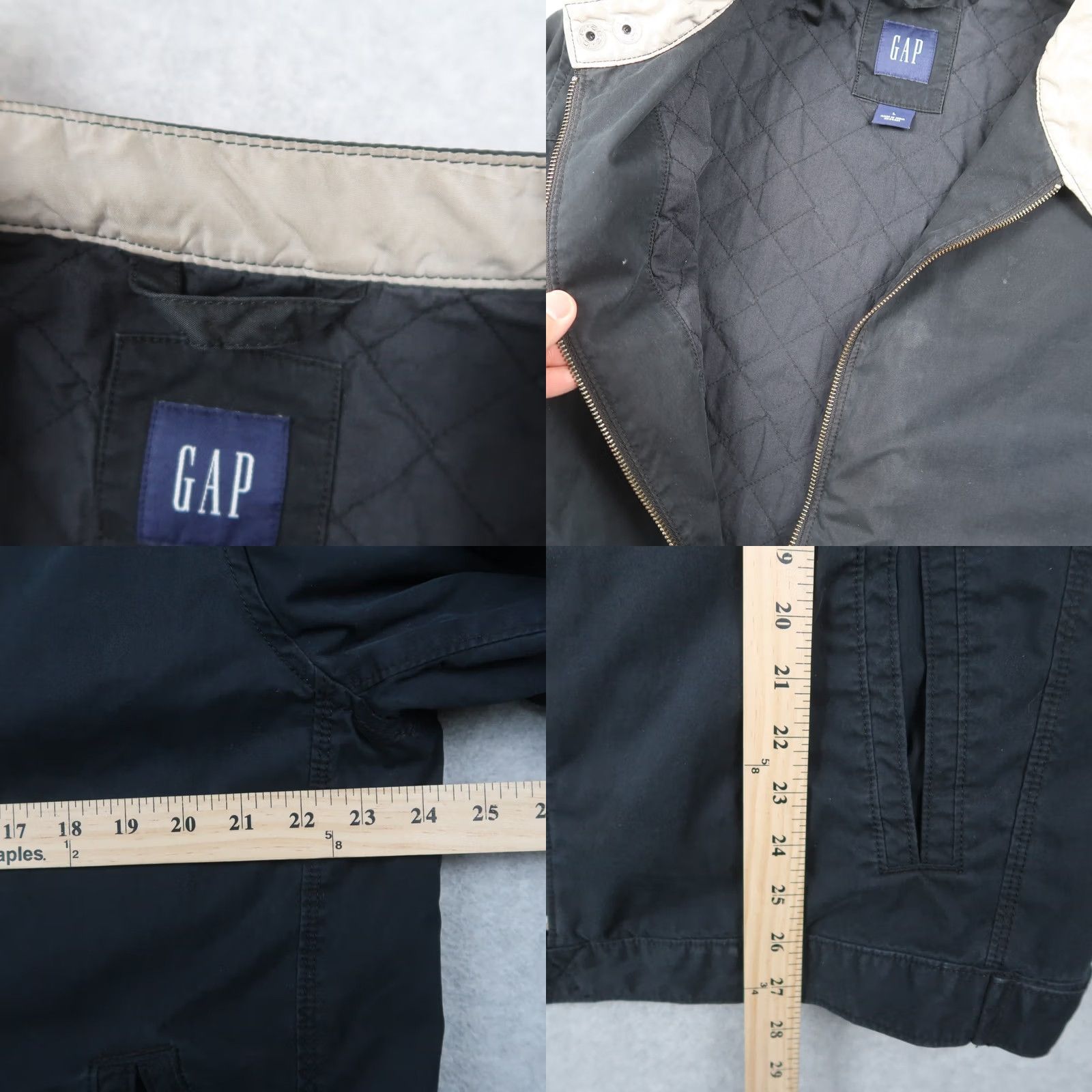 Gap VINTAGE GAP Racing Cafe Motorcycle Bomber Jacket Mens L Large Black 2000s Size US L / EU 52-54 / 3 - 8 Thumbnail