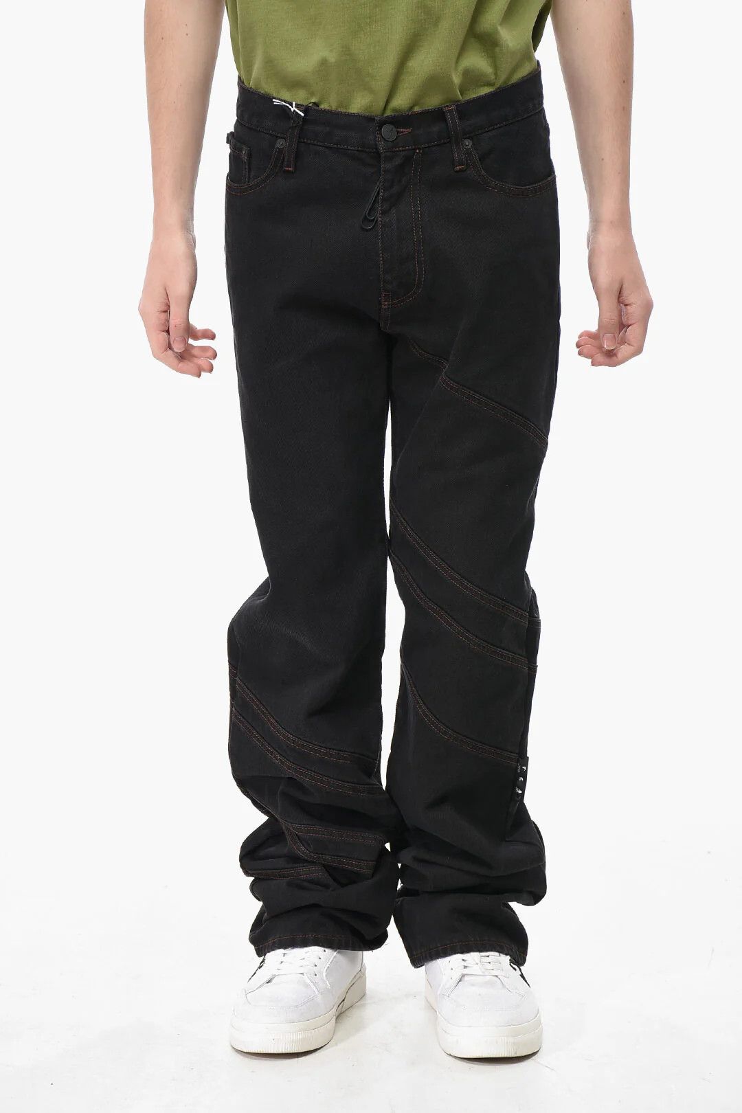 Off-White og1mm0526 Straight Leg Jeans in Black Size US 31 - 1 Thumbnail