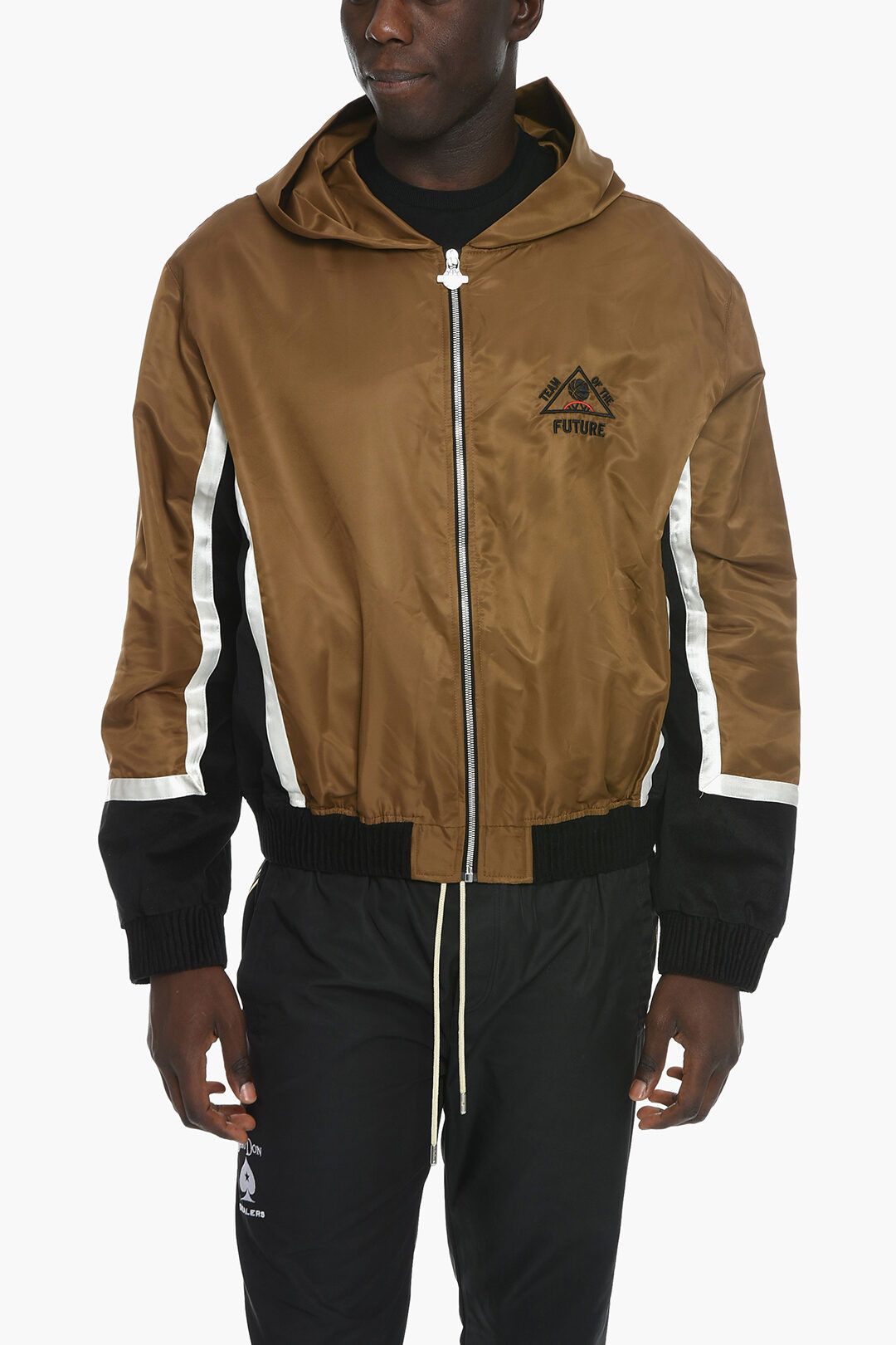 image of Just Don Og1Mm0424 Two-Tone Windbreaker Jacket In Brown, Men's (Size Small)