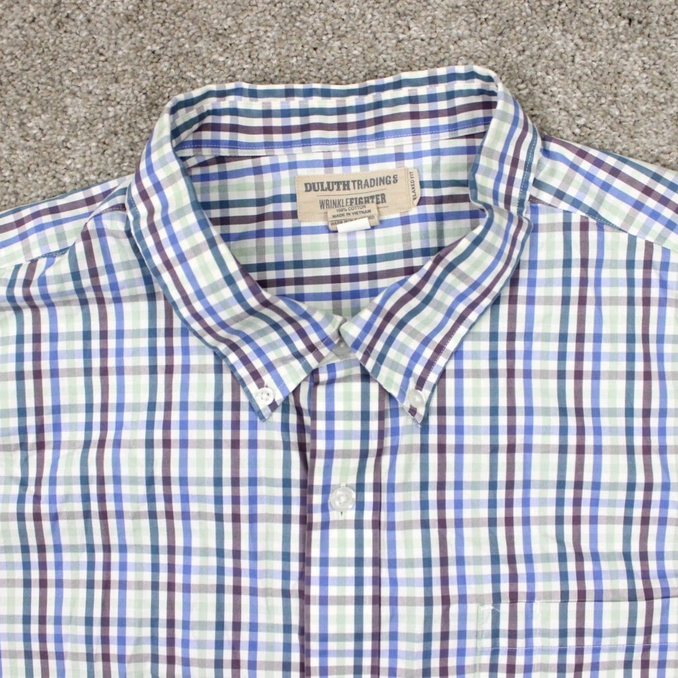 Vintage Duluth Shirt Adult 3XL Blues/White/Green Relaxed Fit L/S Button-Up Check Cotton Duluth Trading Co Mens 3XL XXXL Size US XXL / EU 58 / 5 - 5 Thumbnail