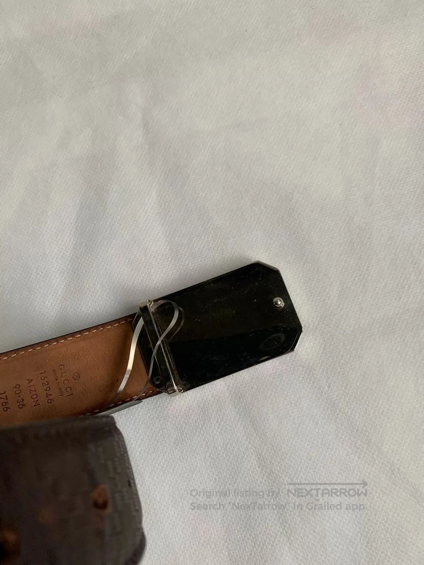 Gucci Gucci Square Buckle Embossed Belt. Size ONE SIZE - 7 Thumbnail