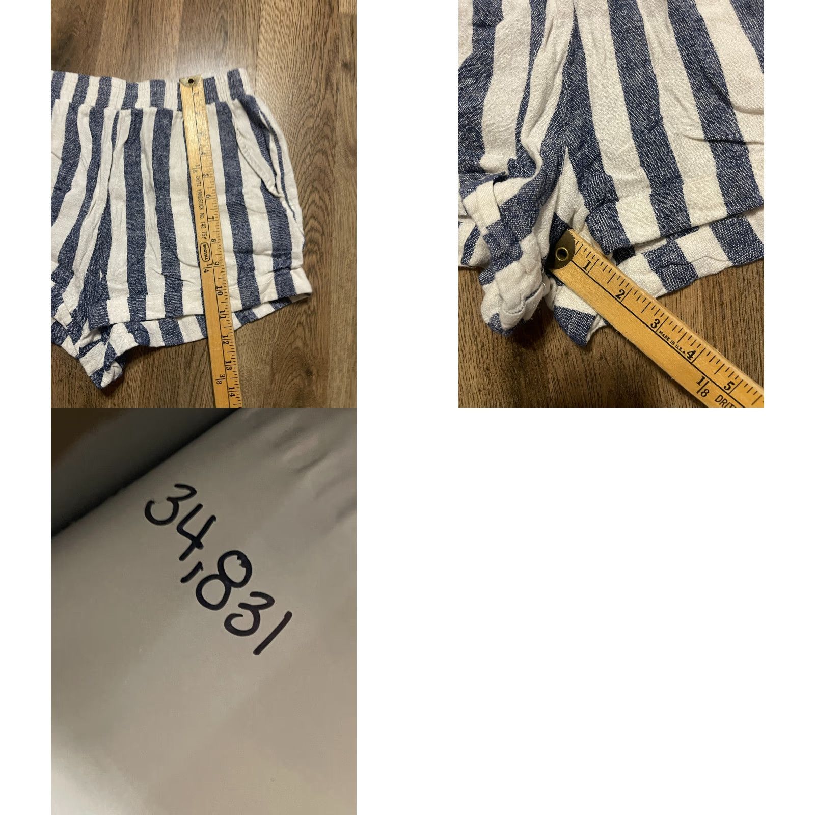Forever 21 FOREVER 21 Shorts Women Small White Blue Striped Linen Blend Paperbag Casual Modern Women Size 28" / US 6 / IT 42 - 8 Thumbnail