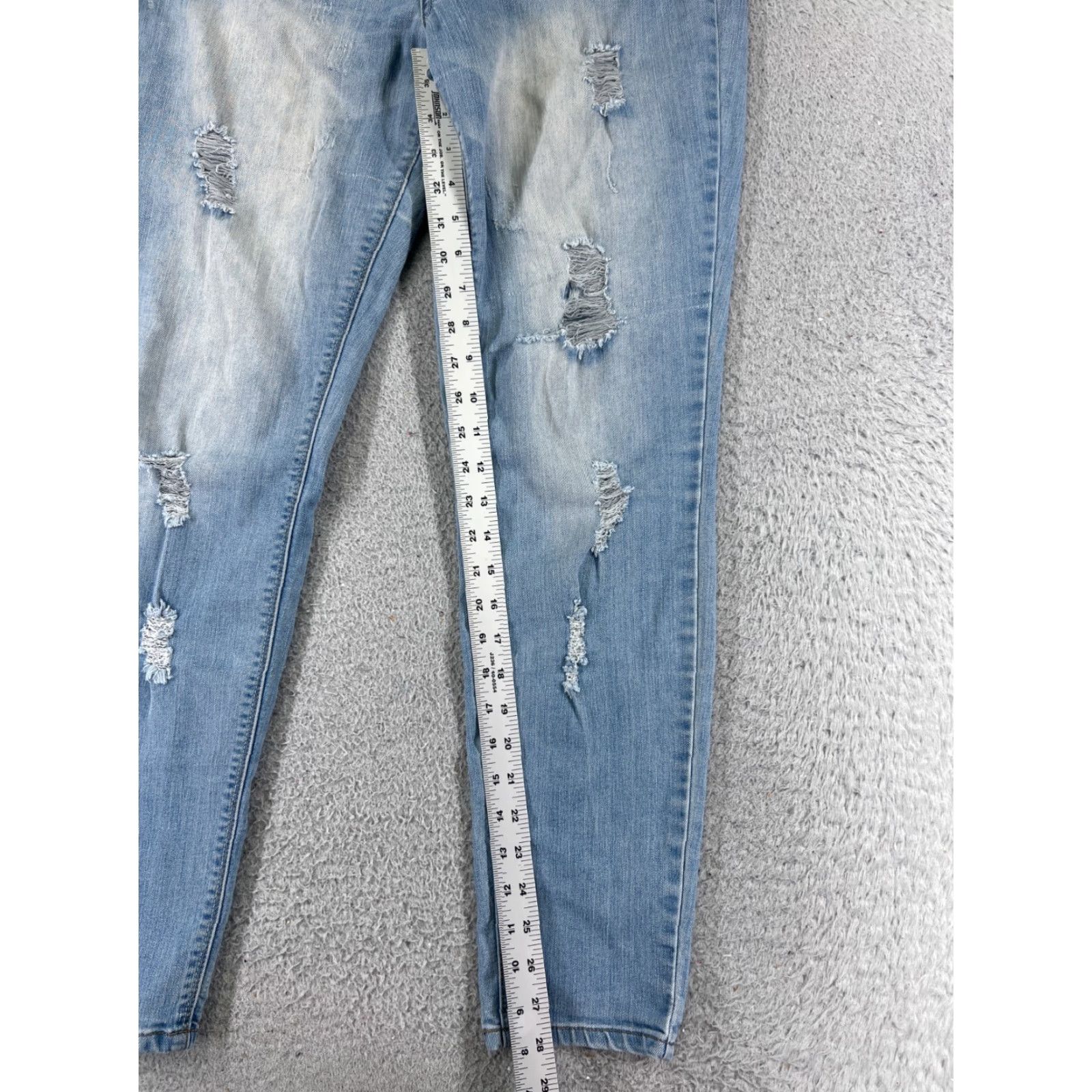 Vintage Elite Jeans Jeans Women's 30x28 Blue Denim Tapered Distressed Cotton Blend 11 Regular Belt Loops 5-Pocket Design Size 32" / US 10 / IT 46 - 7 Thumbnail