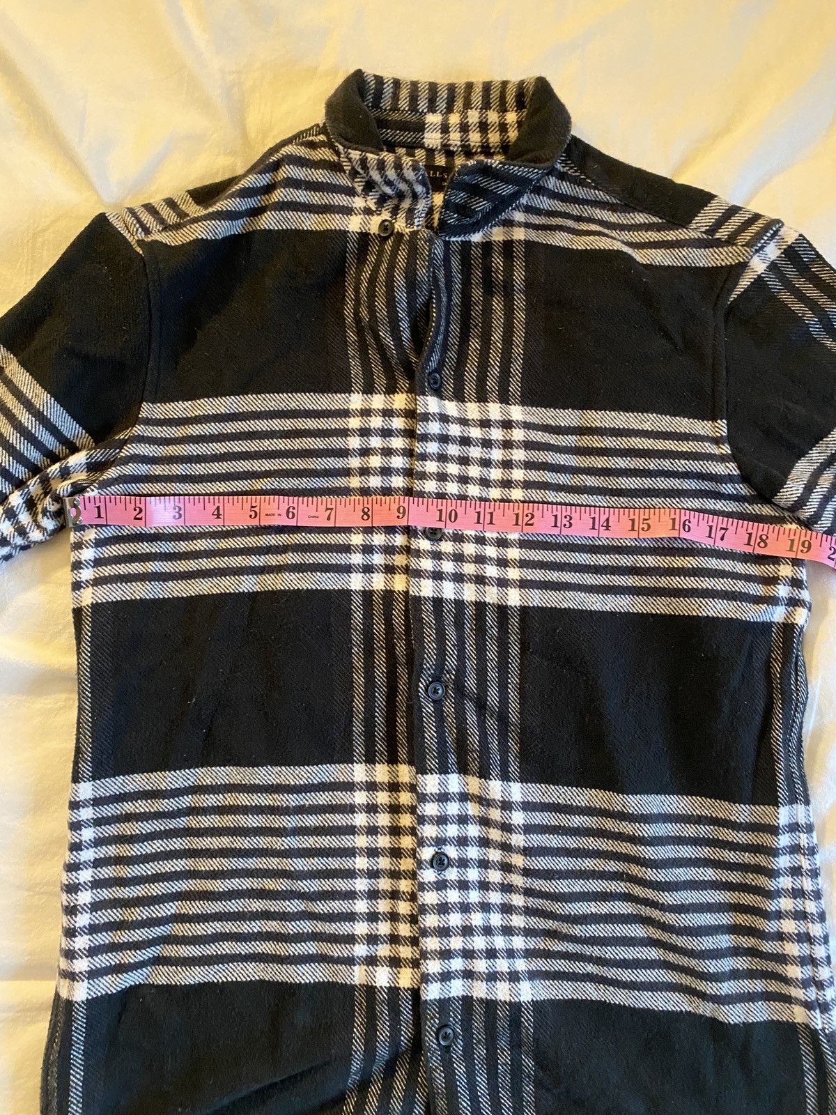 Allsaints Allsaints Black Check Button Up Shirt Size US S / EU 44-46 / 1 - 5 Thumbnail