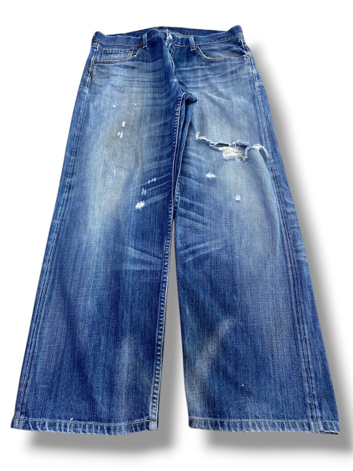 Levi's Levi’s 503 Whiskers Faded Wash Style Ripped Jeans Size US 34 / EU 50 - 1 Thumbnail