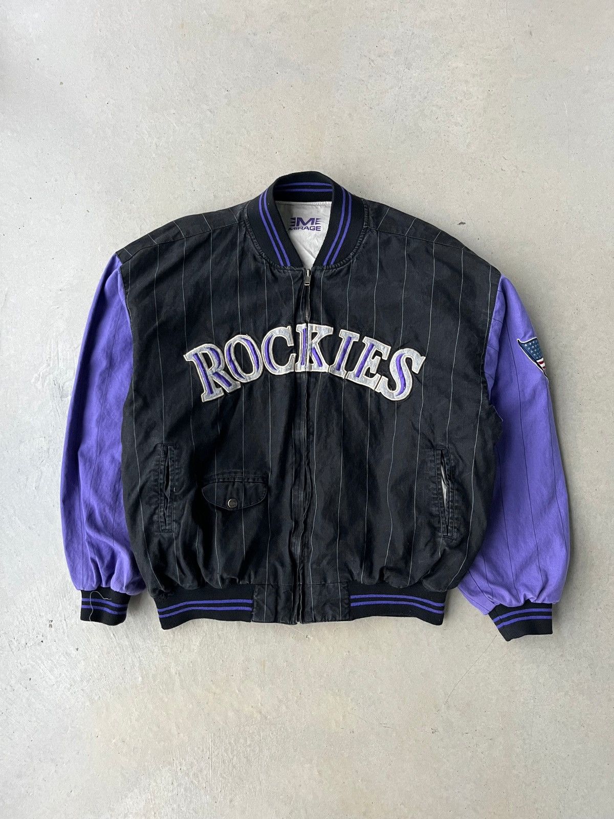 VINTAGE MIRAGE MLB ROCKIES leather jkt
