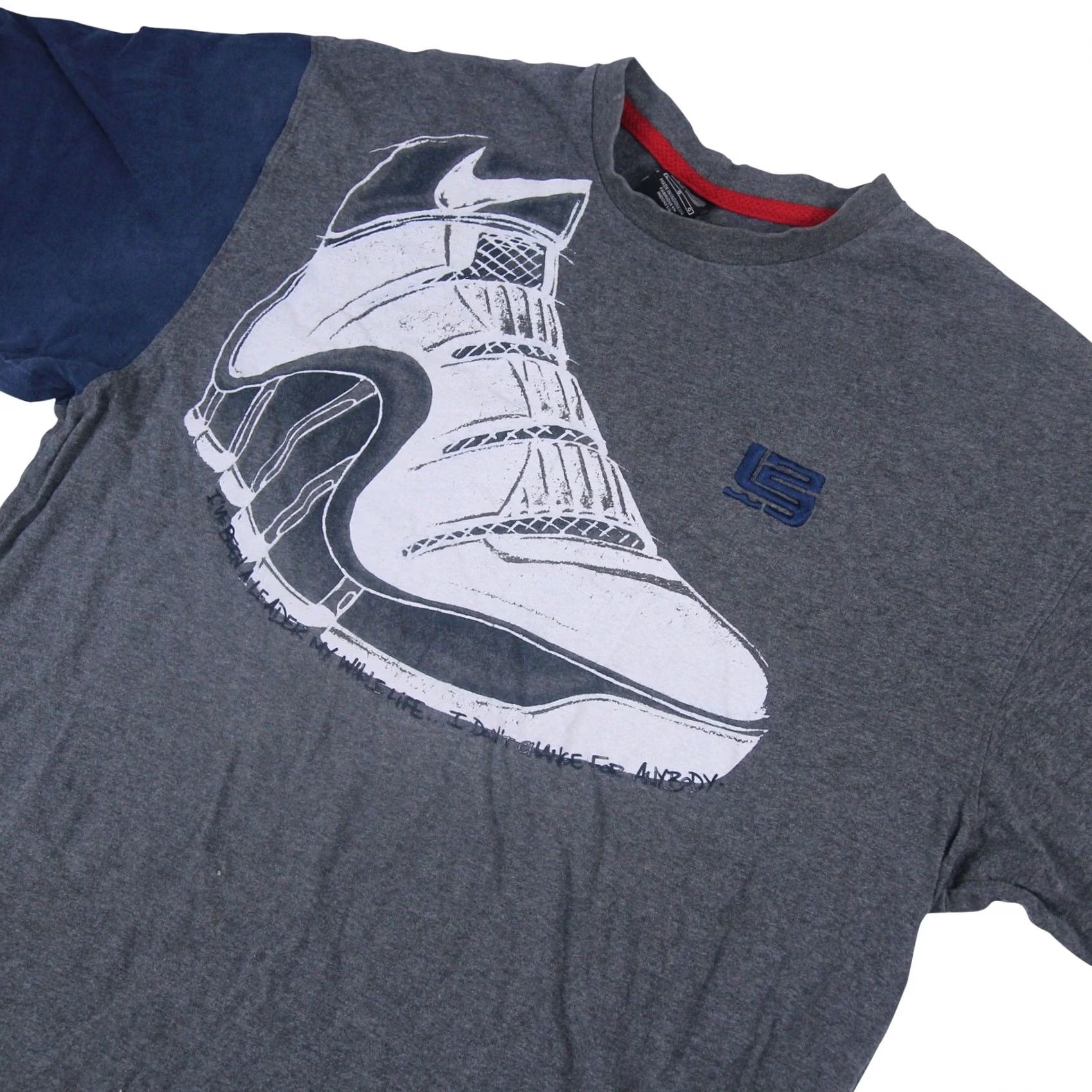 Nike VINTAGE Nike Lebron Air Zoom 4 T-Shirt Mens Large Grey Graphic Shirt 90s 00s Mens Size US L / EU 52-54 / 3 - 2 Thumbnail