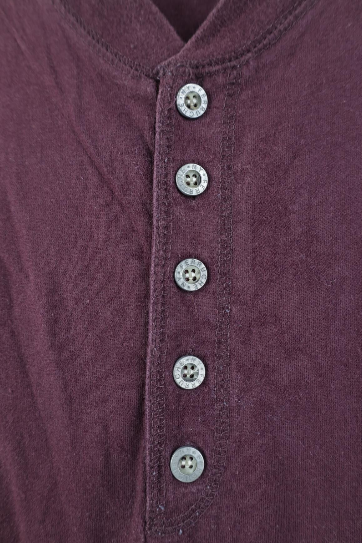 Vintage Vintage 90s Streetwear Long Sleeve Henley T-Shirt Purple Size US L / EU 52-54 / 3 - 4 Thumbnail