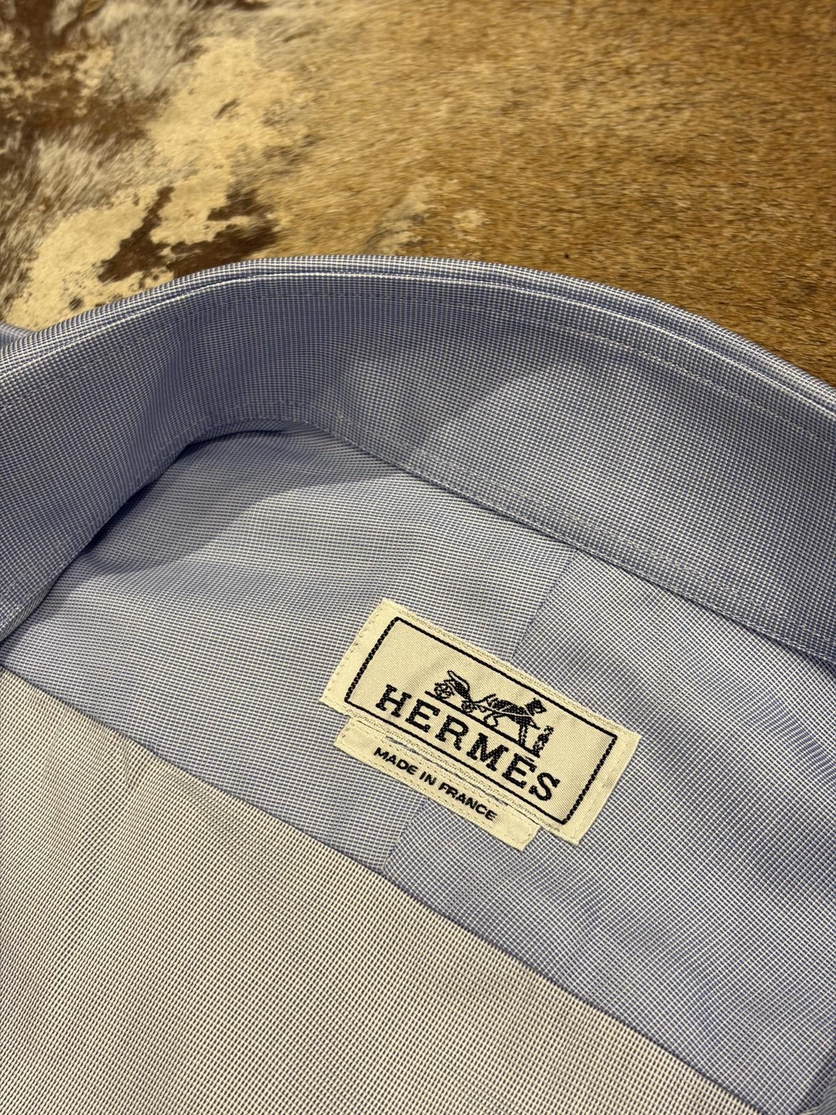 Hermes Hermès Paris Cotton Micro-Check Shirt Size US XL / EU 56 / 4 - 2 Thumbnail