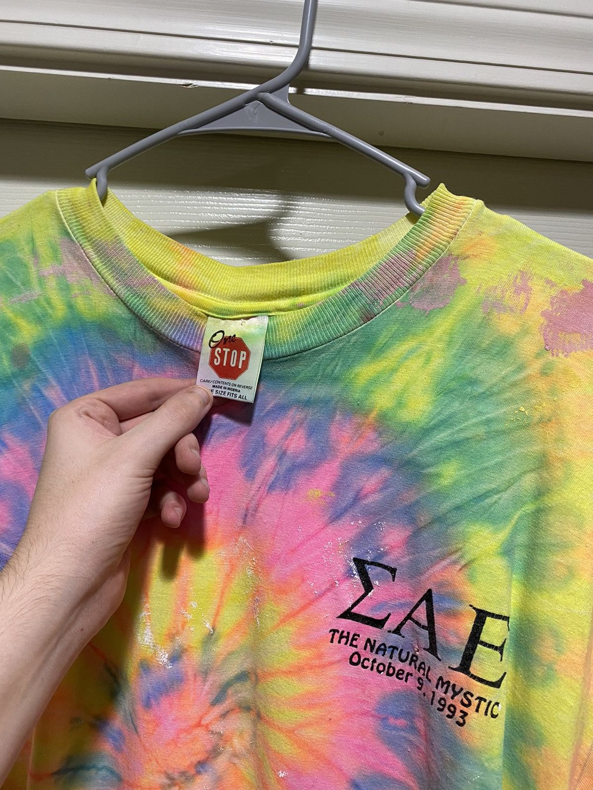 Vintage Vintage 1993 Tie-Dye Paint Splatter Tee Size US XL / EU 56 / 4 - 8 Thumbnail