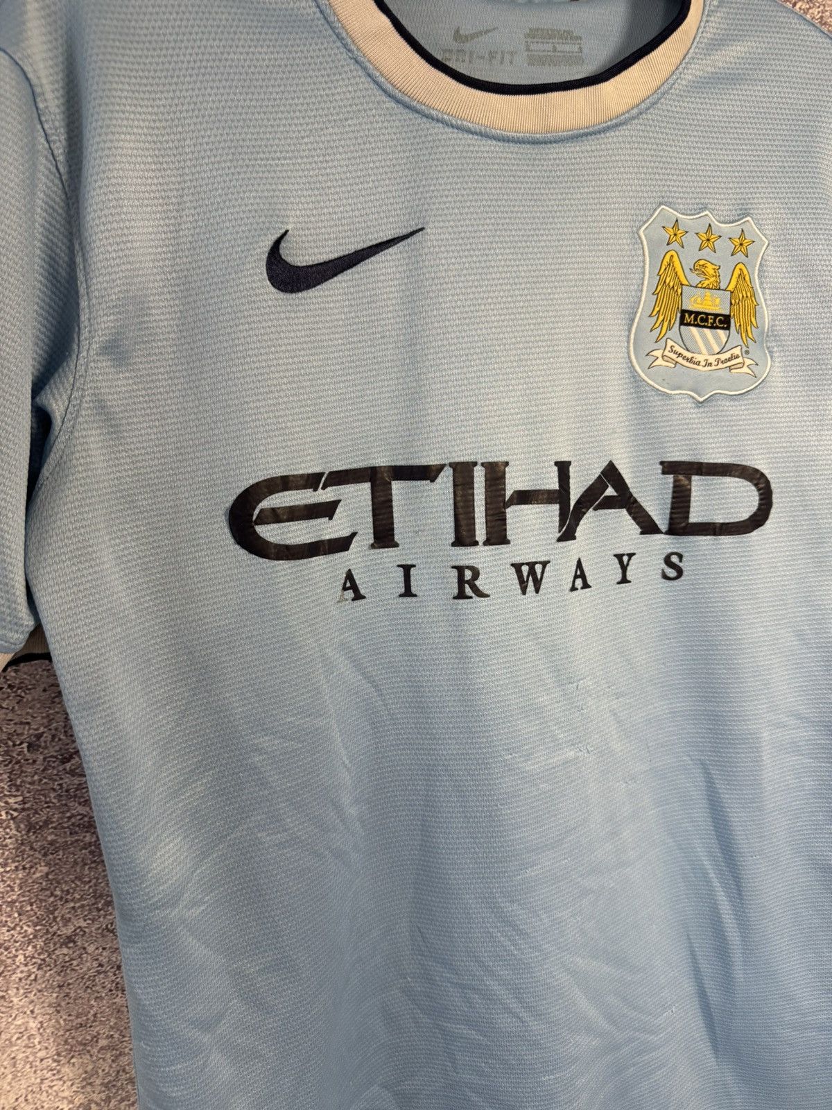 Nike × Vintage KUN AGUERO Vintage Manchester City 2013/14 Nike Jersey Size US S / EU 44-46 / 1 - 8 Thumbnail