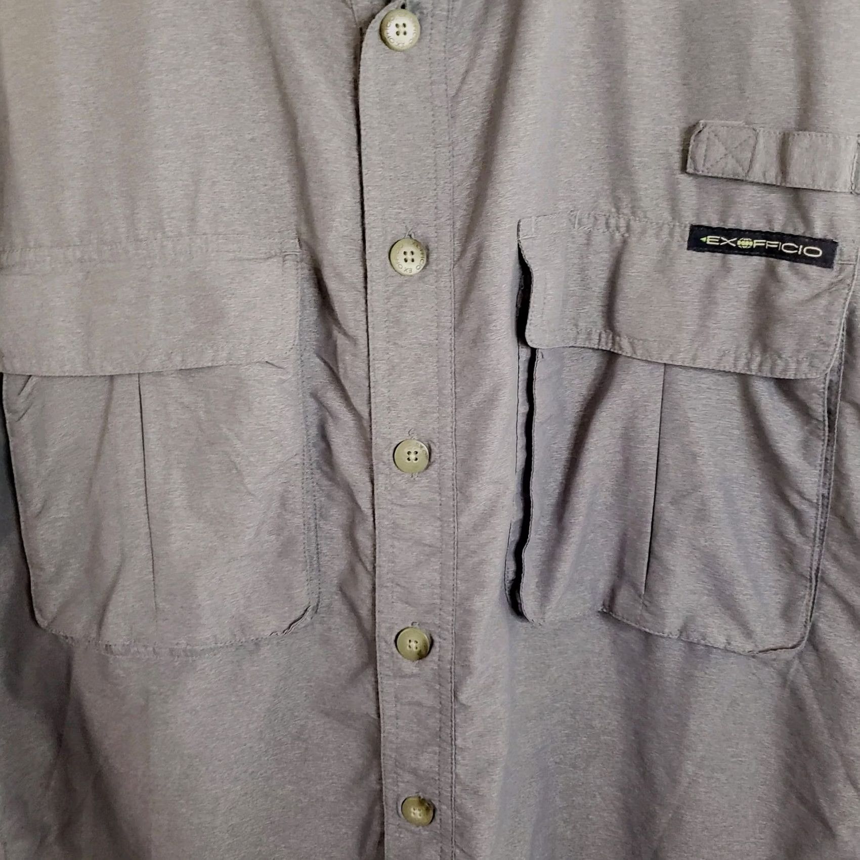 ExOfficio Exofficio Shirt Mens L Blue Logo Long Sleeve Button-Up Pockets Rollup Sl Size US L / EU 52-54 / 3 - 3 Thumbnail