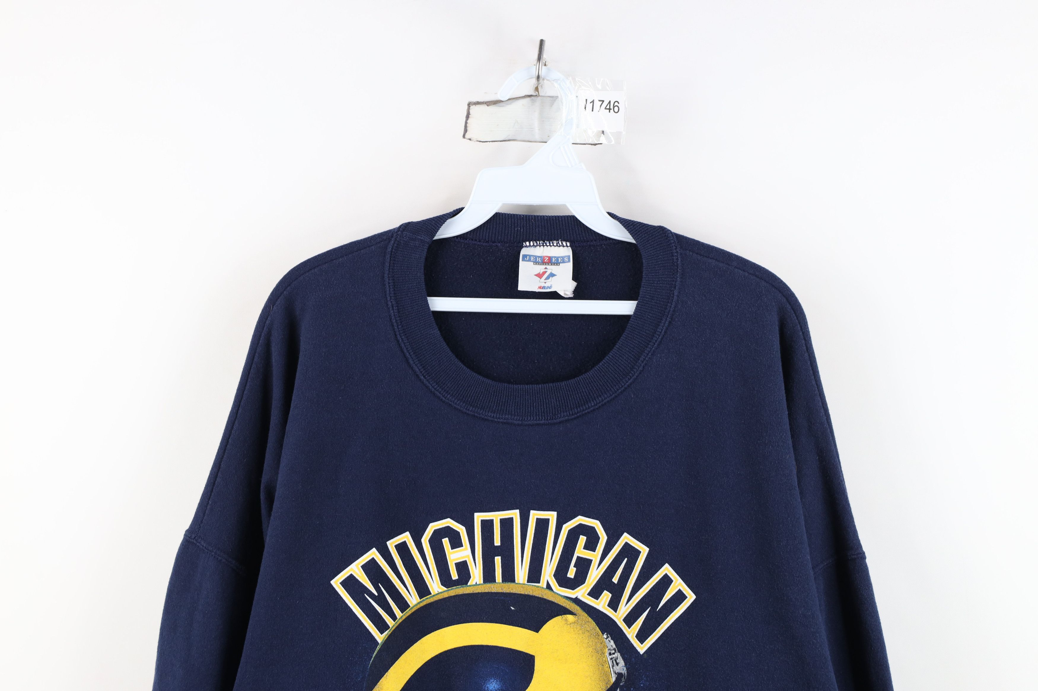 Vintage Vintage 90s University of Michigan Crewneck Sweatshirt Size US XXL / EU 58 / 5 - 2 Thumbnail