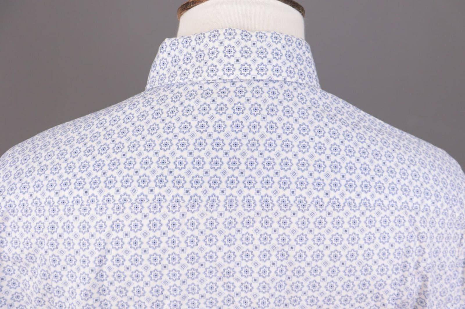 Designer Hackett London Slim Fit White Printed Shirt Size 2XL Size US XXL / EU 58 / 5 - 11 Thumbnail