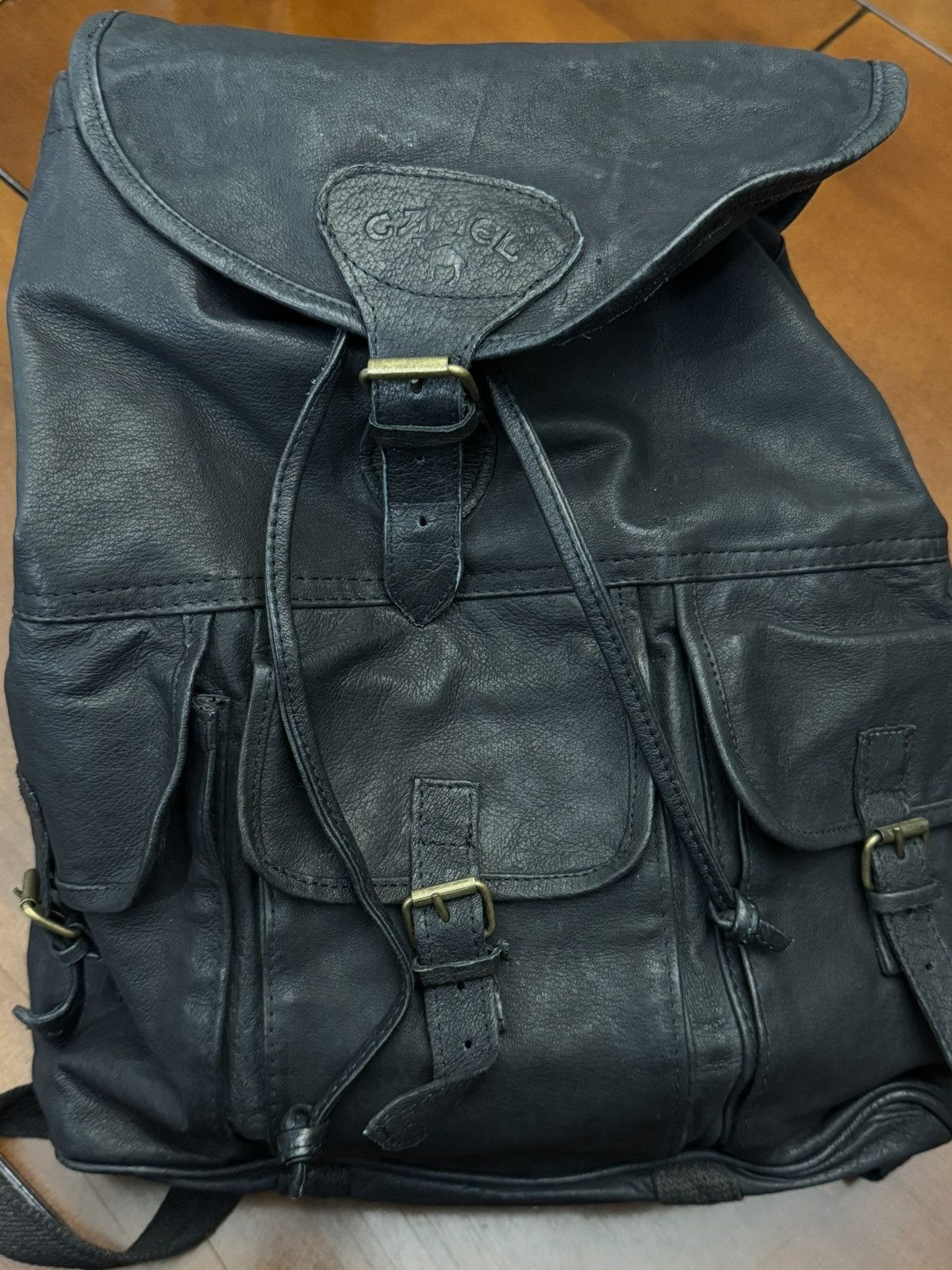 Camel VTG 90s Camel Cigarettes Black Leather Rucksack Backpack Size ONE SIZE - 11 Thumbnail