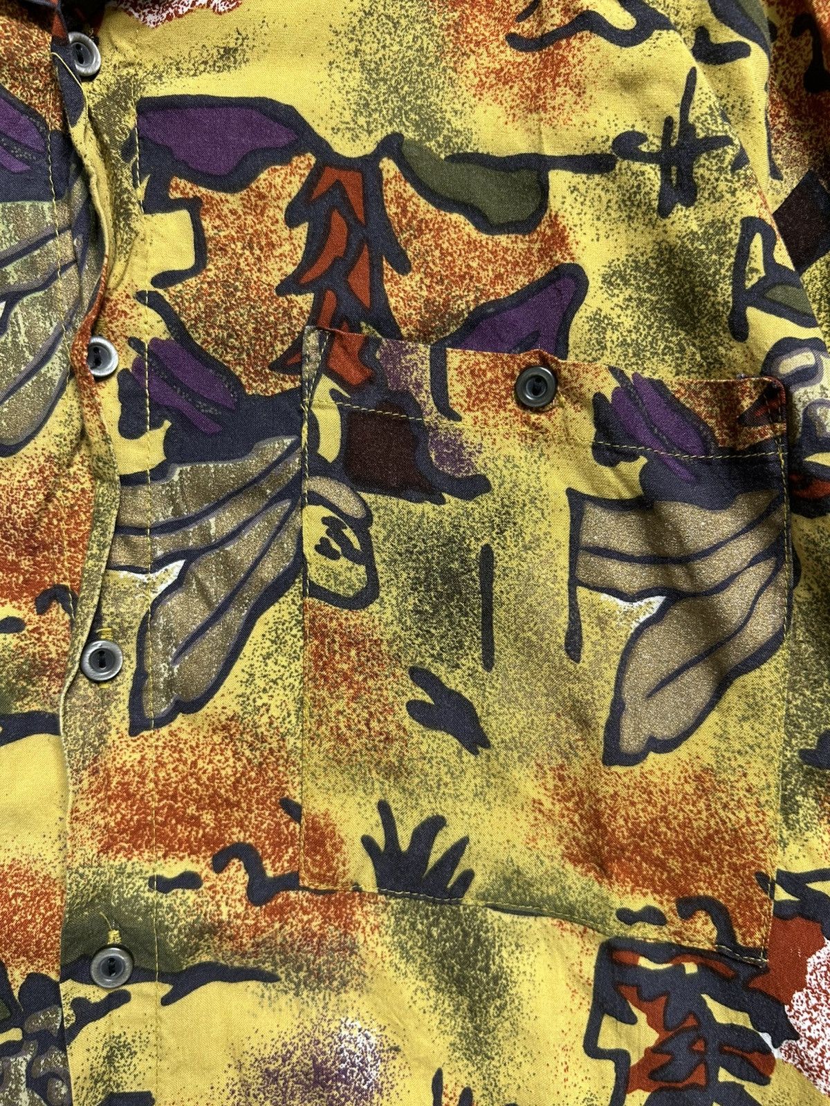 Vintage Vintage 70s Expressions AOP Art Rayon Short Sleeve Button Up Size US M / EU 48-50 / 2 - 3 Thumbnail