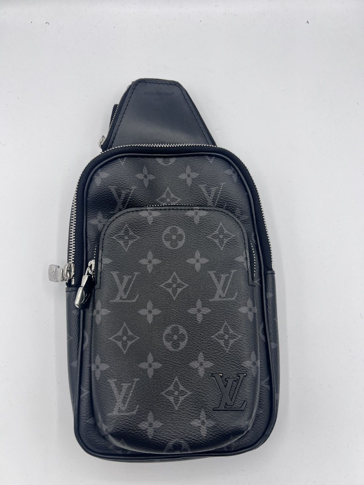 Louis Vuitton Monogram Eclipse Avenue Sling Bag Pm in Black, Men's