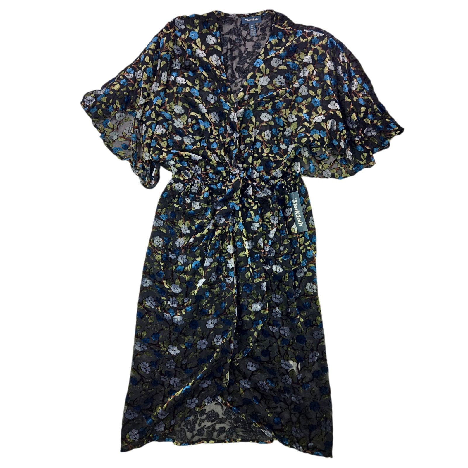 Other ModCloth | Dramatic Depths Sheer Velvet Dress | Size Medium Size M / US 6-8 / IT 42-44 - 1 Thumbnail