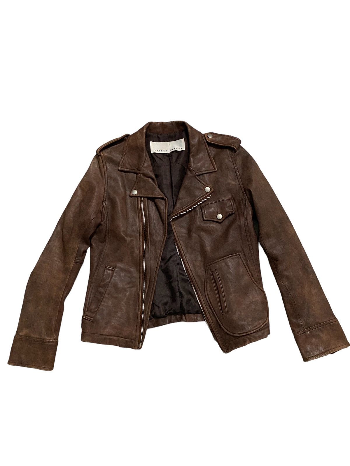 Issey Miyake × Vintage Vintage Issey Miyake Sunaokuwahara Leather Jacket Size M / US 6-8 / IT 42-44 - 2 Thumbnail