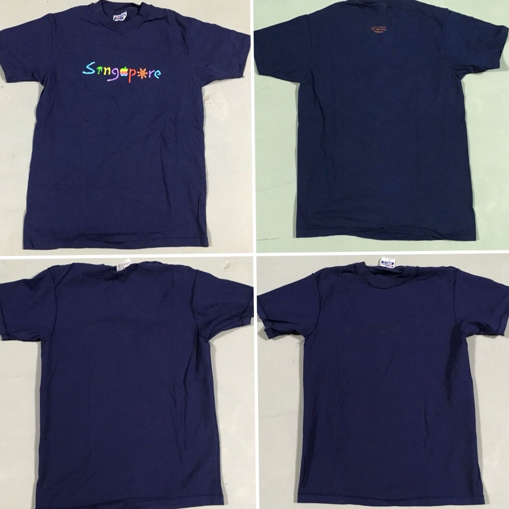 Hanes VINTAGE Hanes Beefy-T T-Shirt 80s 1980s Rainbow Apple Singapore The Apple Shop Mens M Blue Graphic Tee Shoes? Size US M / EU 48-50 / 2 - 5 Thumbnail