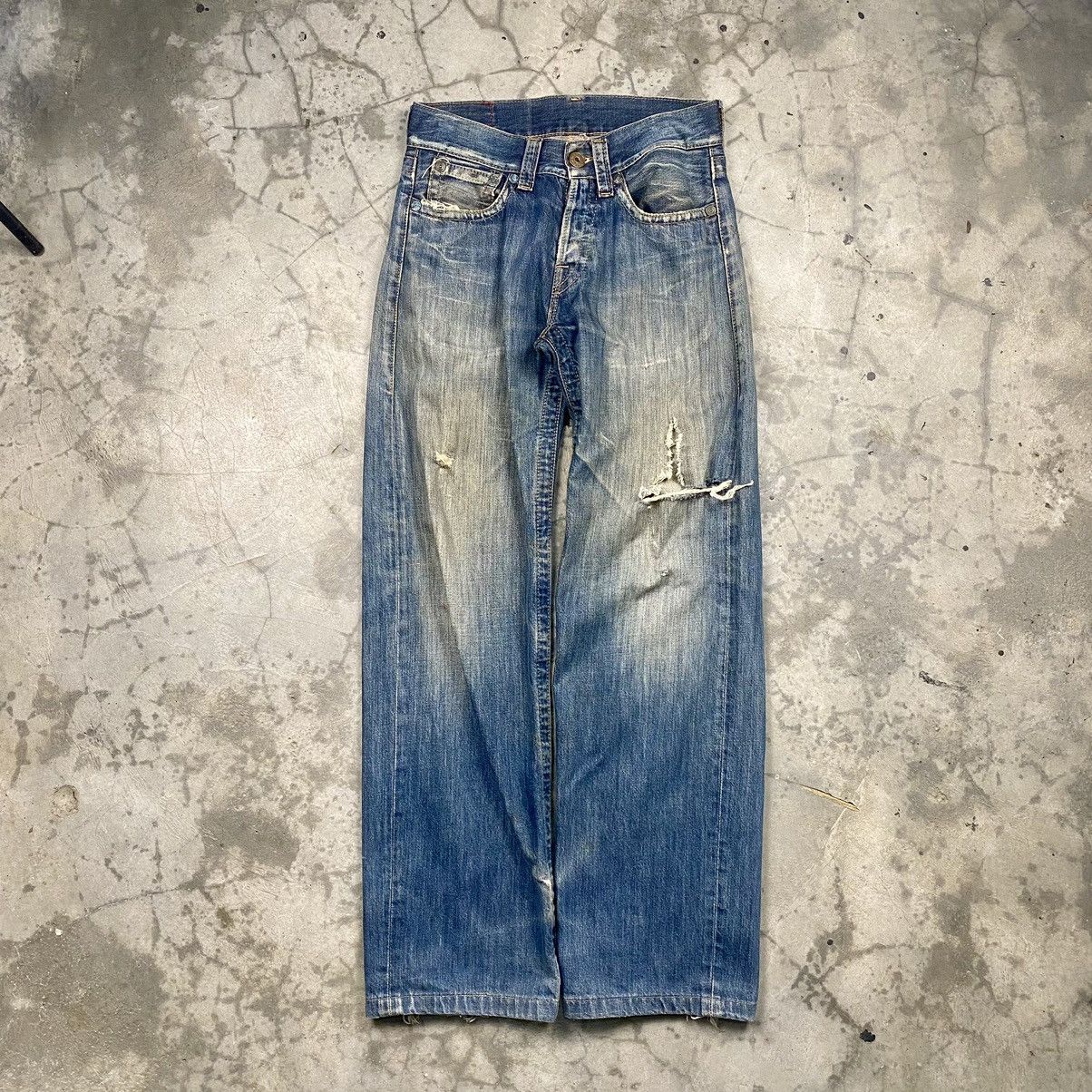 Replay × Vintage y2k Replay Distressed Rugged Wide Jeans Size US 31 - 1 Thumbnail