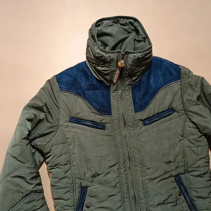 Diesel Diesel Green Quilted Jacket With Jeans Part Small Hooded Size US S / EU 44-46 / 1 - 3 Thumbnail