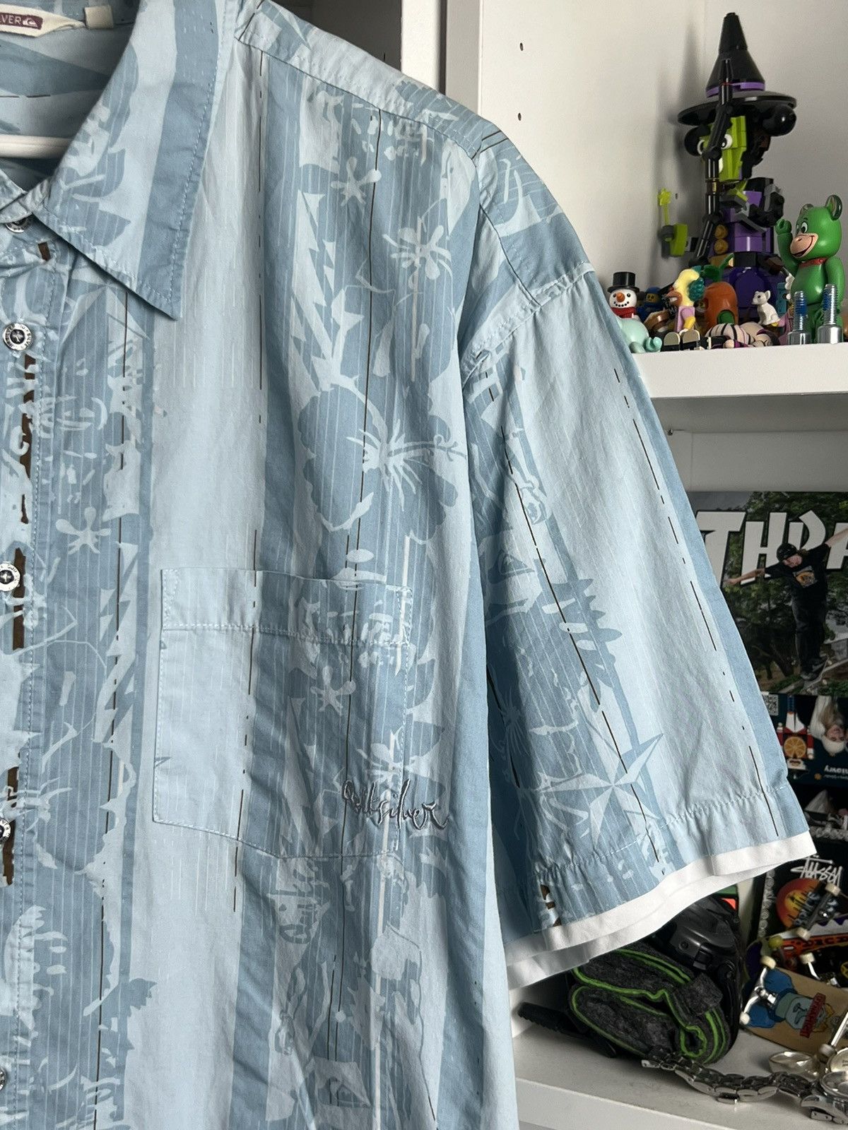 Quiksilver × Vintage Vintage Y2K boxy quicksilver floral print shirt XL skate 00s Size US XL / EU 56 / 4 - 3 Thumbnail