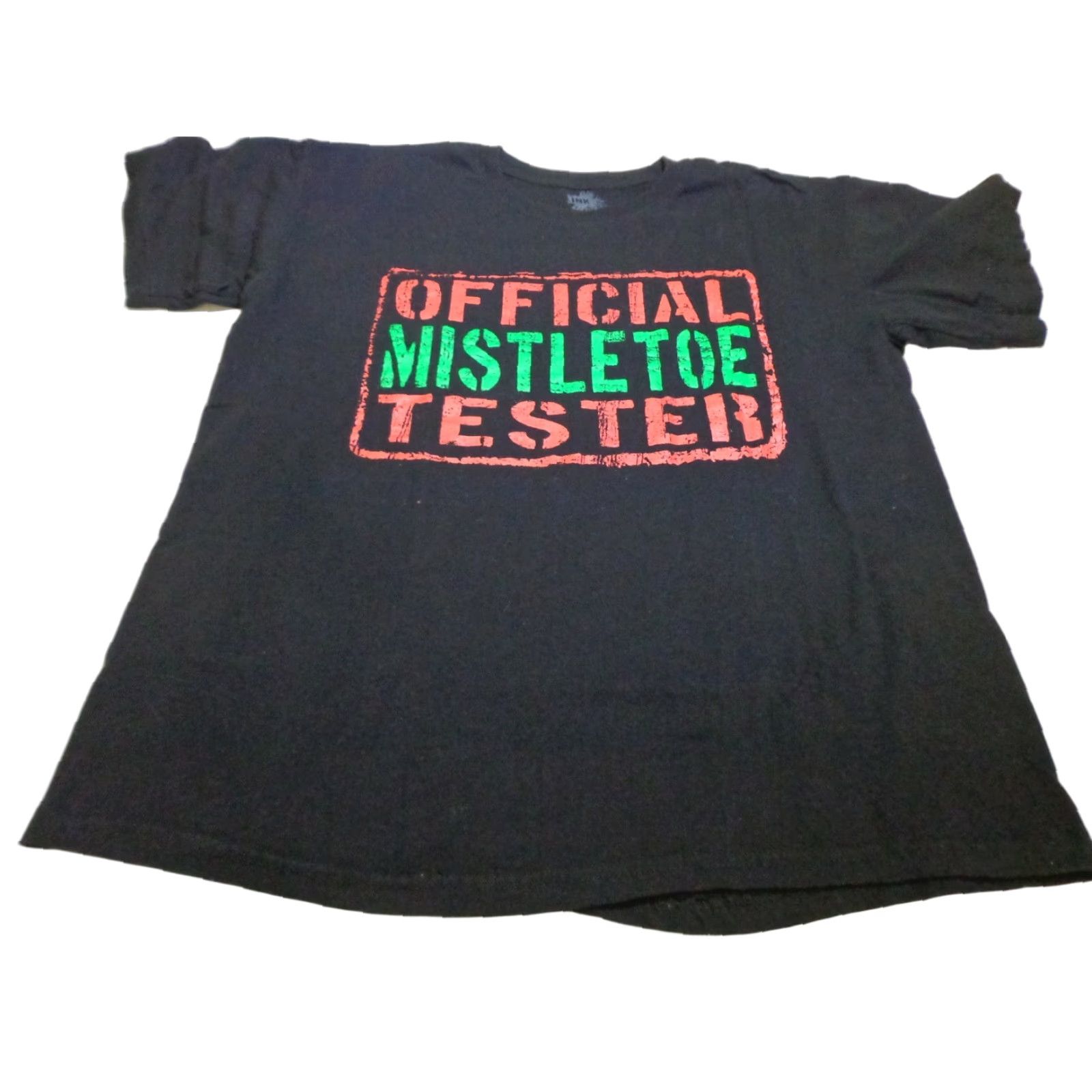 Vintage Mistletoe Tester Christmas Tee T-Shirt Size M Mens Black Ink Inc. 100% Cotton Short Sleeve Official Christmas Theme Adult Medium Shirt Size US M / EU 48-50 / 2 - 1 Thumbnail