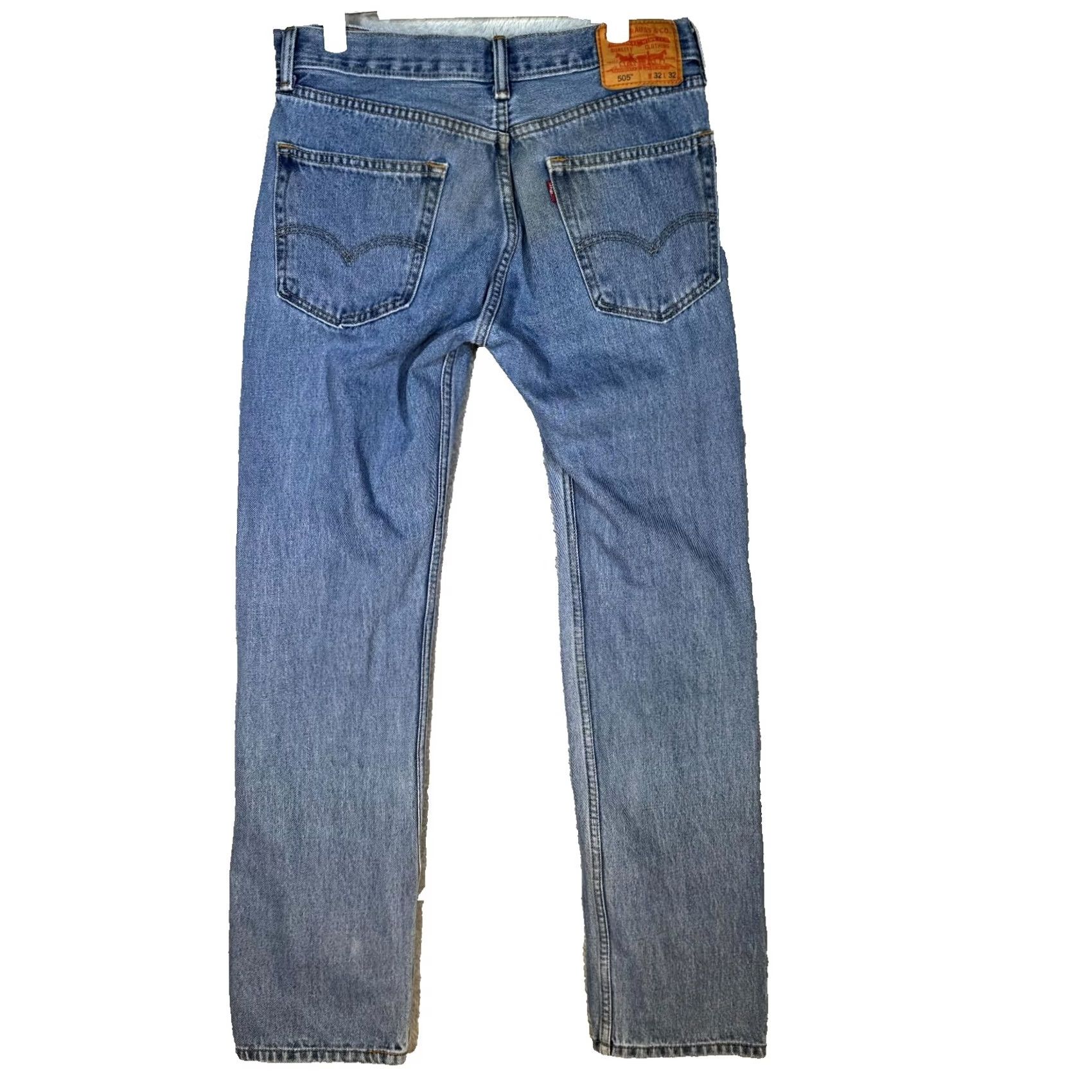 Levi's Levi’s 505 Men’s Jeans 32x32 Blue Denim Regular Fit Straight Leg Vintage: No Size US 32 / EU 48 - 2 Thumbnail