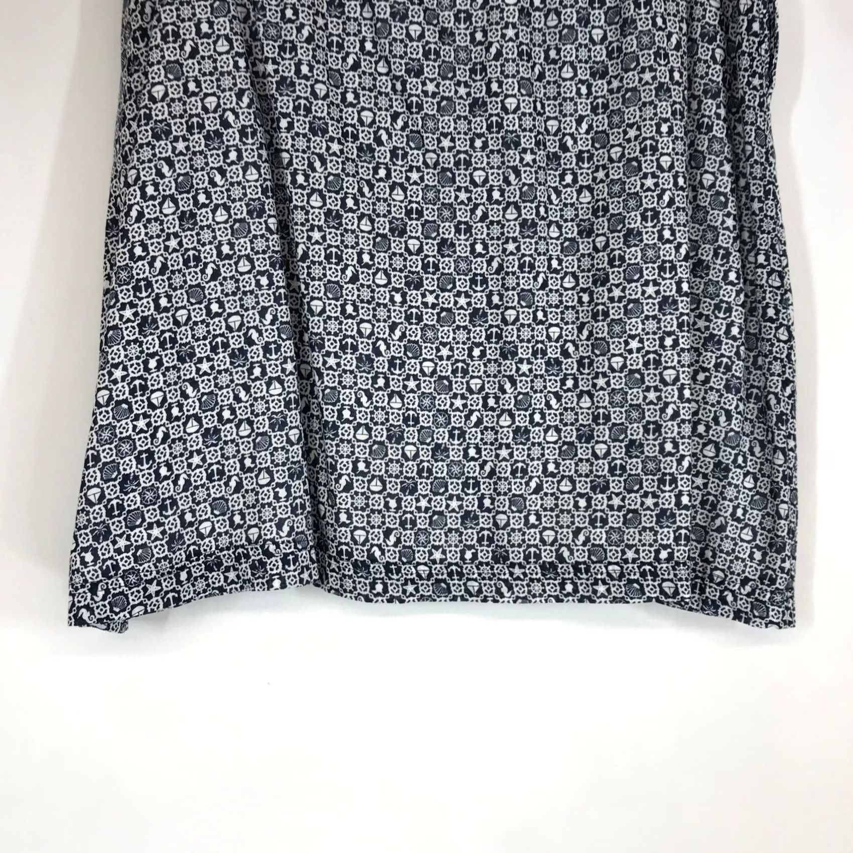 Nautica Columbia PFG Skirt Women Midi Navy White Nautical Sailboats Anchors Seashells Chiffon Skater Size 32" / US 10 / IT 46 - 6 Thumbnail
