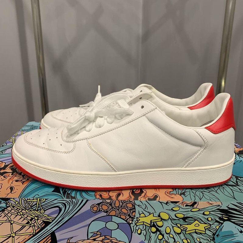 Louis Vuitton Louis Vuitton White and Red Leather Sneakers - Size US 8 / EU 41 - 8 Thumbnail