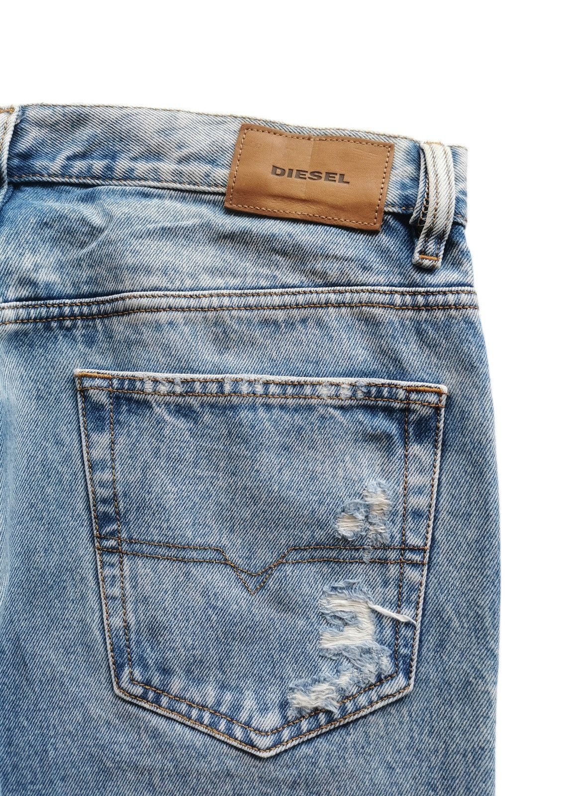 Diesel Diesel Mharky Slim Distressed Stone Wash Blue Jeans Size 32 Size US 33 - 5 Thumbnail