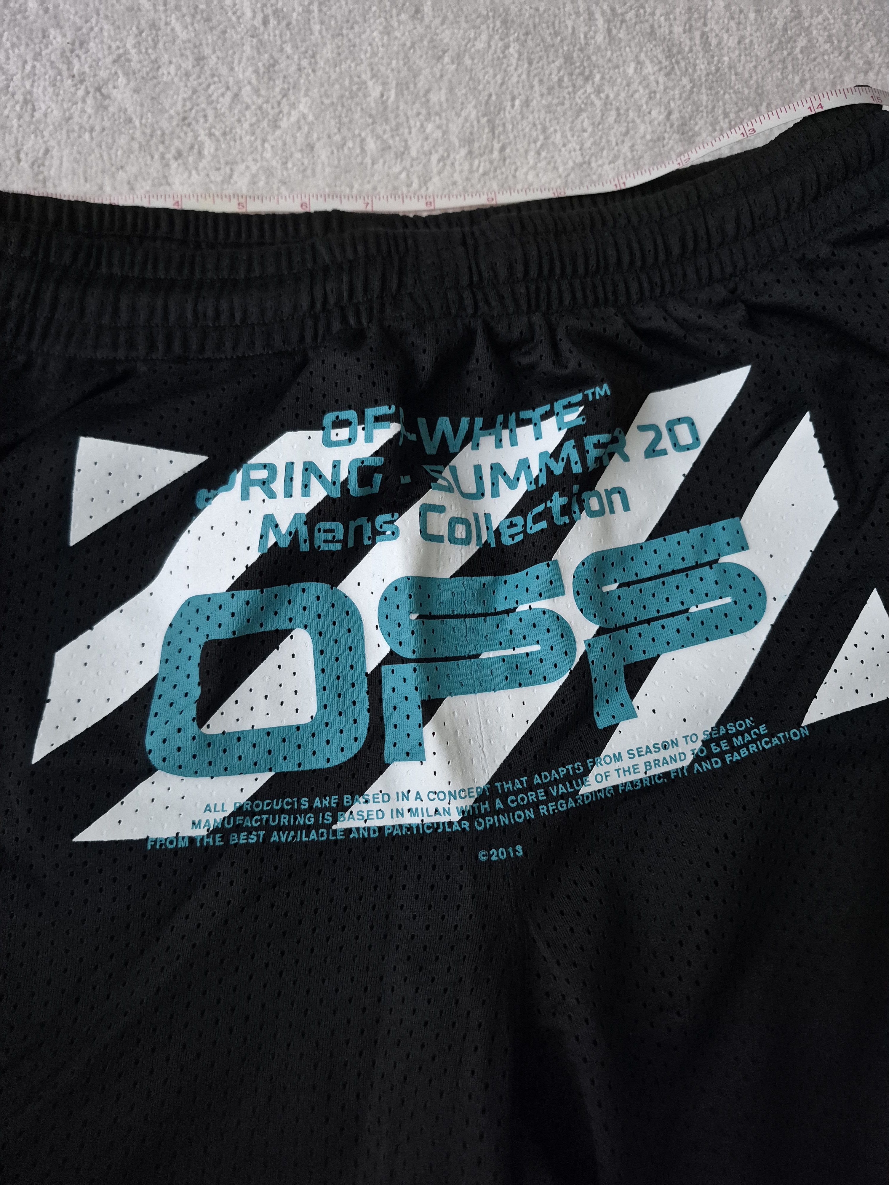 Off-White Off White Mesh Black Blue Shorts Virgil Medium Size US 32 / EU 48 - 2 Thumbnail