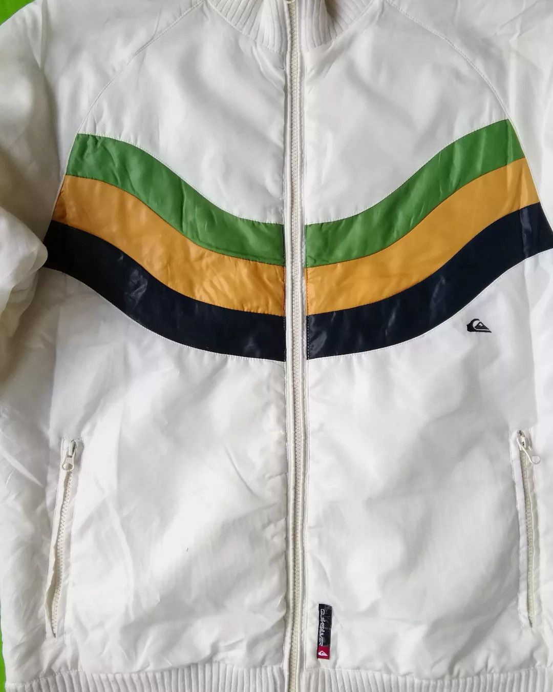 Quiksilver Vintage Rare Quiksilver White Striped Zipper Jacket Size US L / EU 52-54 / 3 - 2 Thumbnail