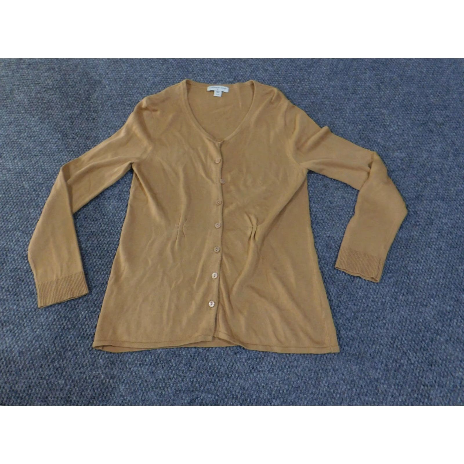 Coldwater Creek Coldwater Creek Cardigan Sweater Womens Small Tan V Neck Button Front Knit Size S / US 4 / IT 40 - 3 Thumbnail