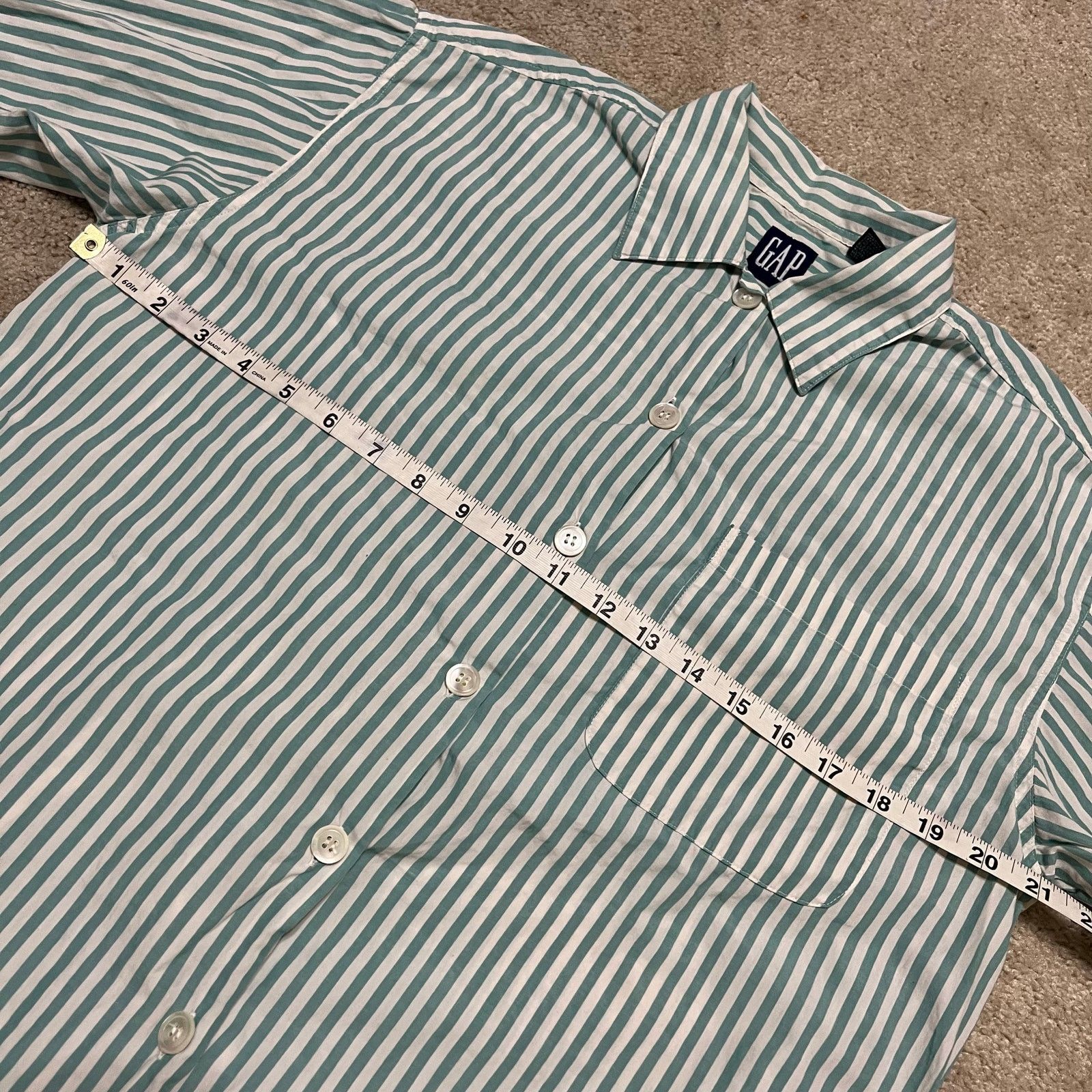 Gap Gap Green/White Striped Preppy Button Up Small Size US S / EU 44-46 / 1 - 6 Thumbnail
