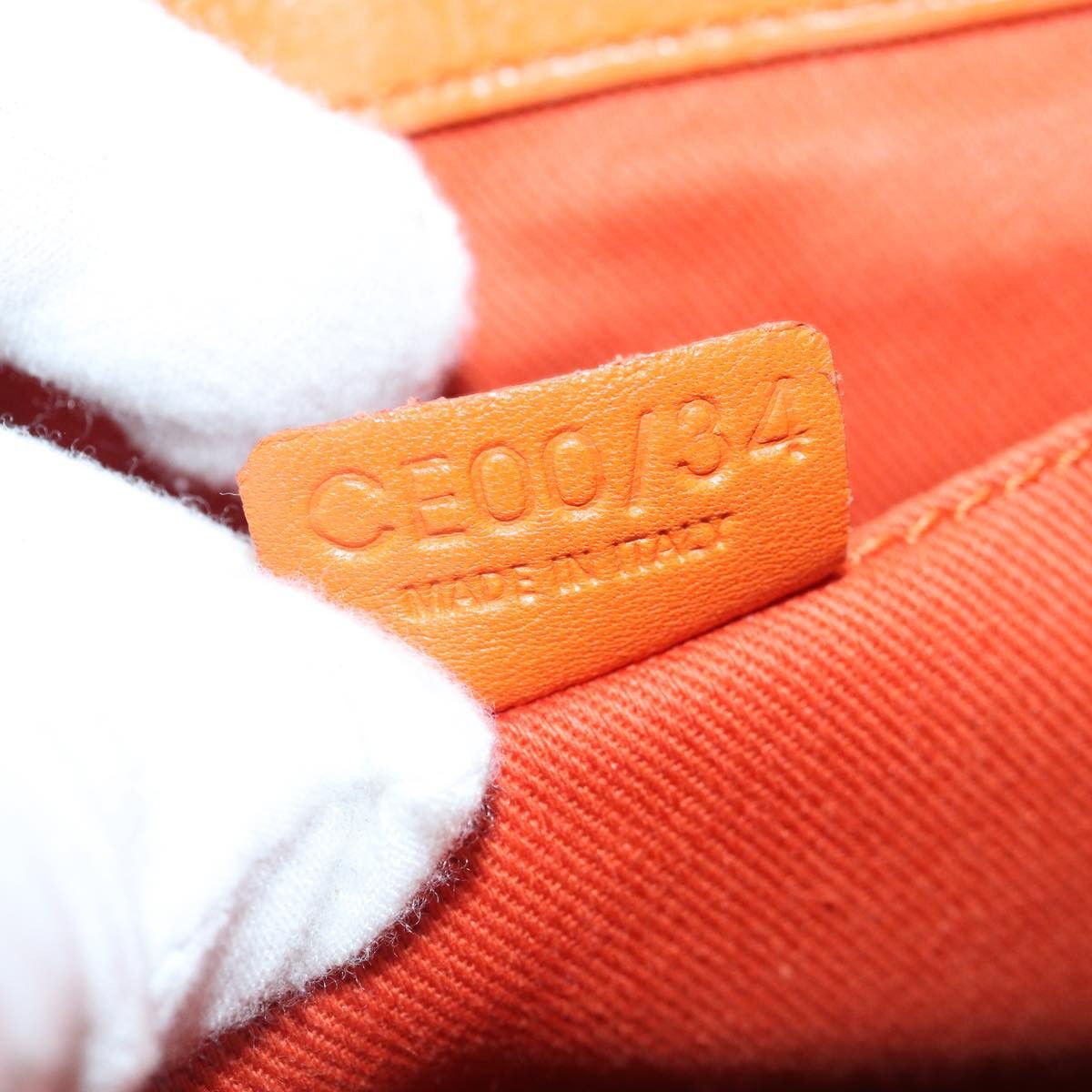Celine CELINE Hand Bag Leather Orange Silver Size ONE SIZE - 13 Thumbnail