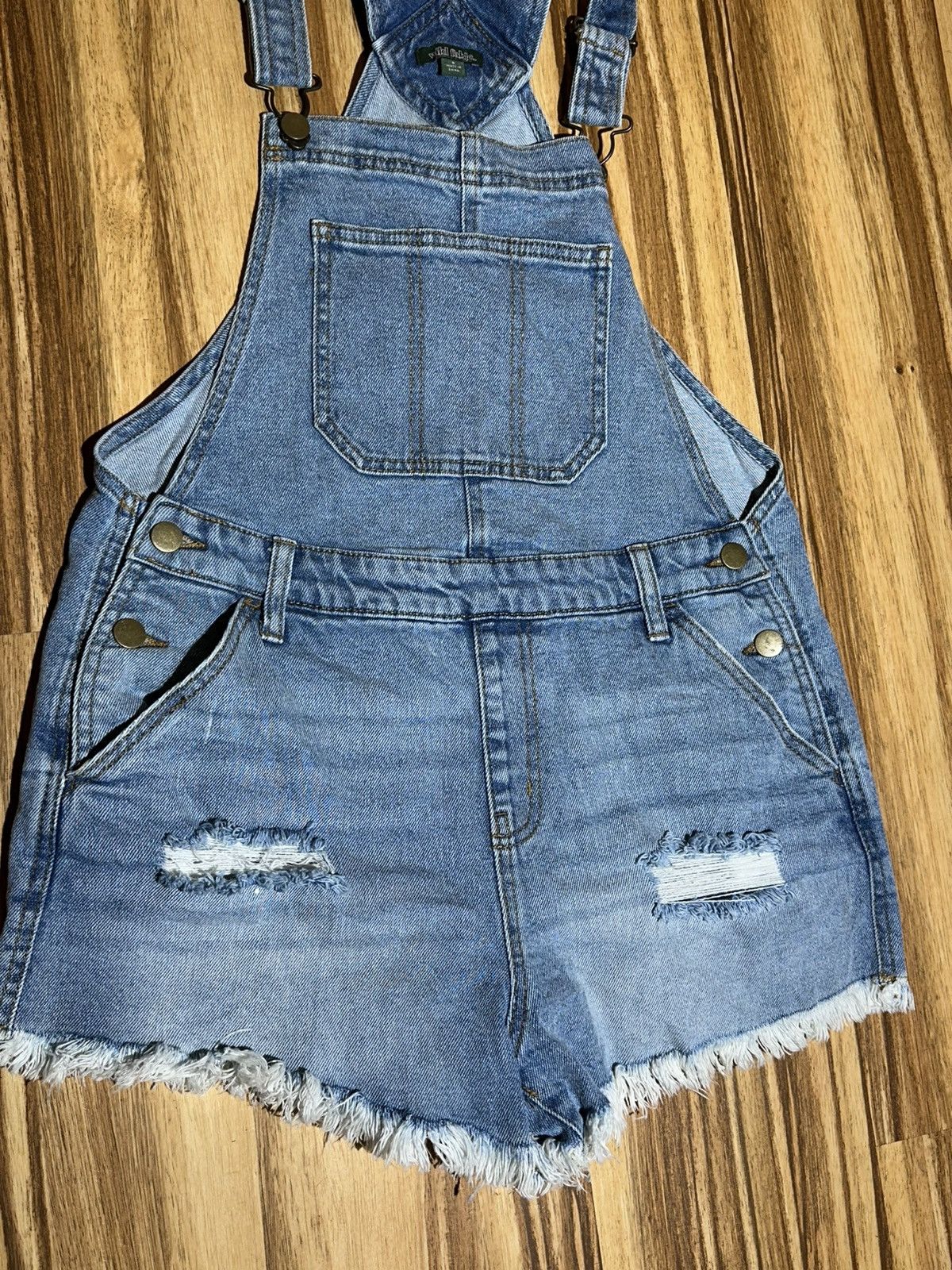 Other Wild Fable Denim Overall Shorts SizeS Size 27" / US 4 / IT 40 - 3 Thumbnail
